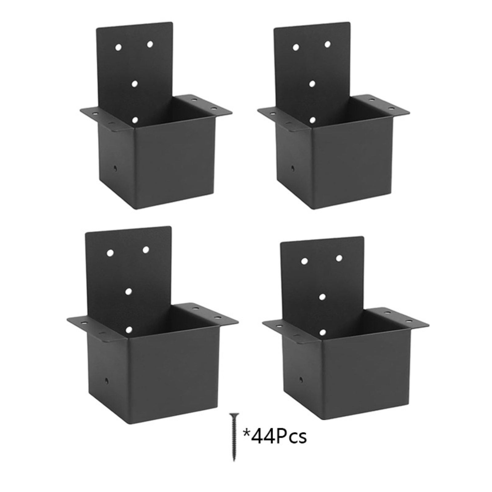 4 Stück Pergola Pfostenverbinder pulverbeschichtet 4x4 Pfostenwinkel vorgebohrt Löcher