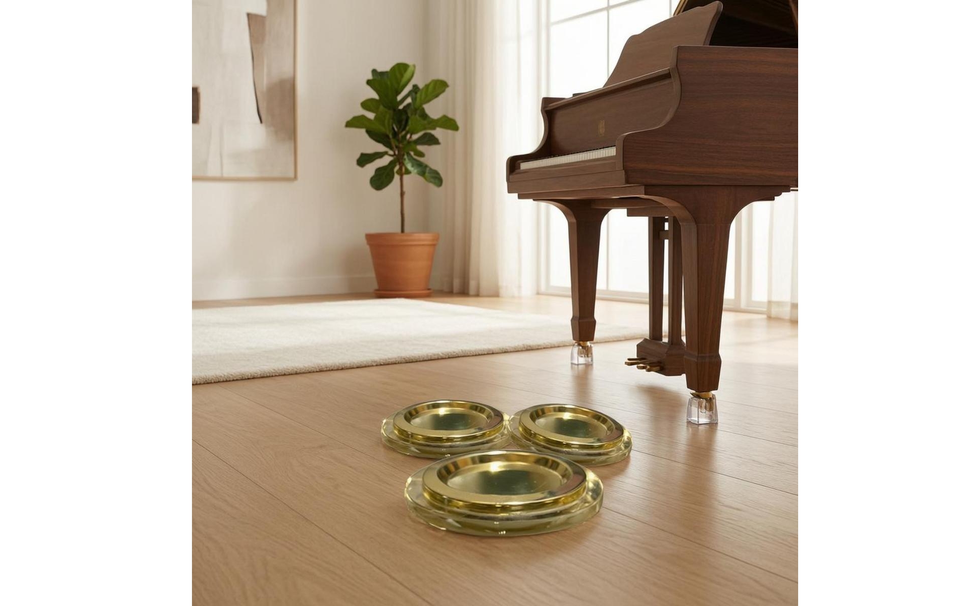 3 Pieces Grand Piano Foot Pad Stable Base Round Piano Foot Pad Shield