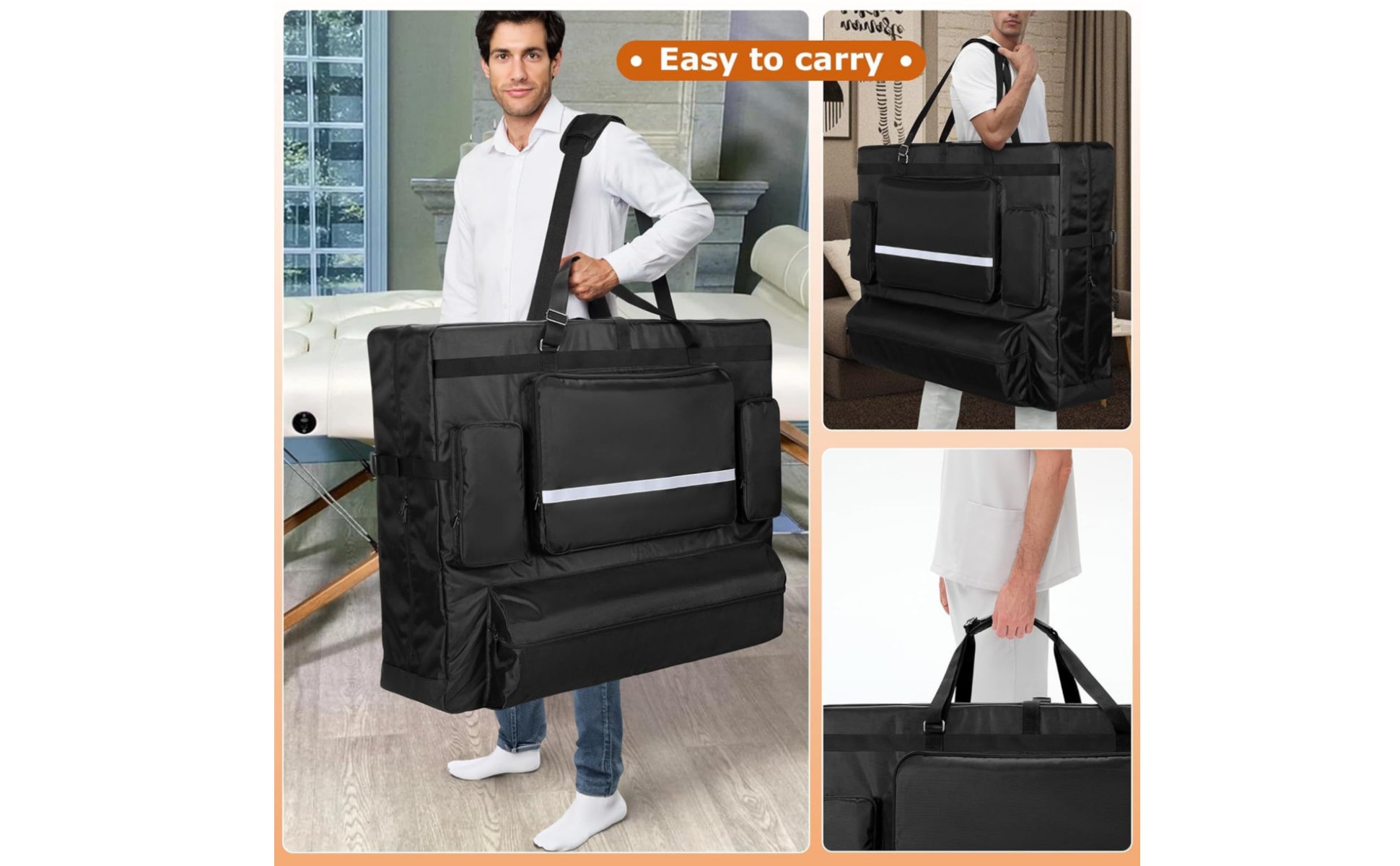 Massage Table Carrying Bag Black Folding Massage Table Bag Zippered
