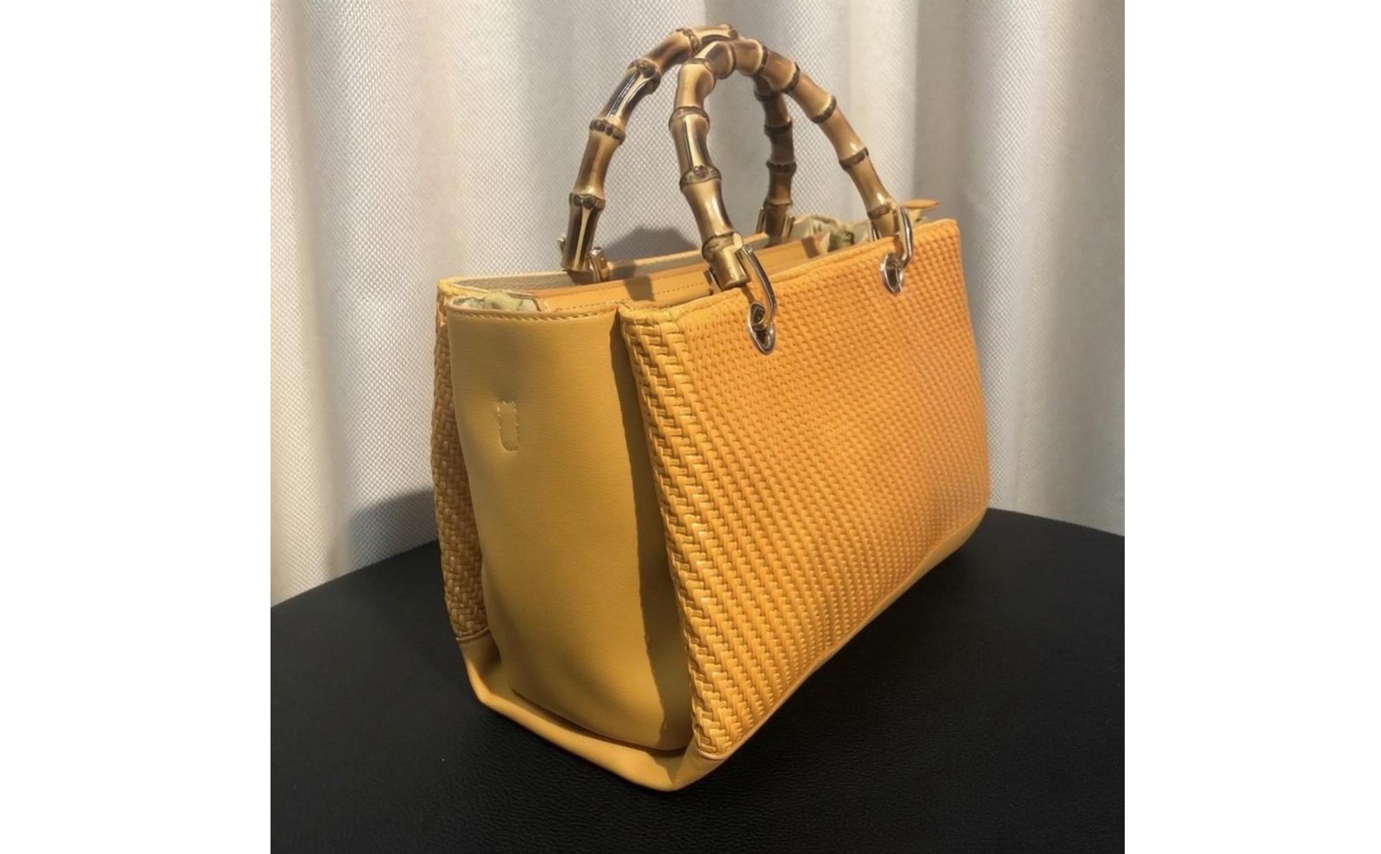 Bamboo Handbag Handle Natural Finish D-Shaped Bamboo Handle Rounded