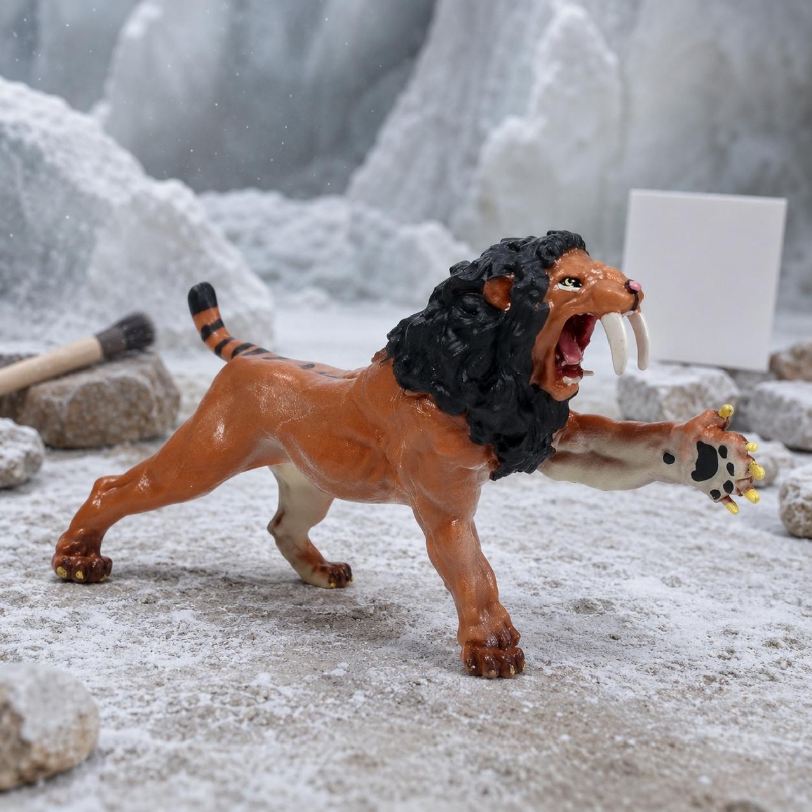 Säbelzahnkatze Figur Realistisch Säbelzahntiger Figur Detailgetreu - Produktbild 4