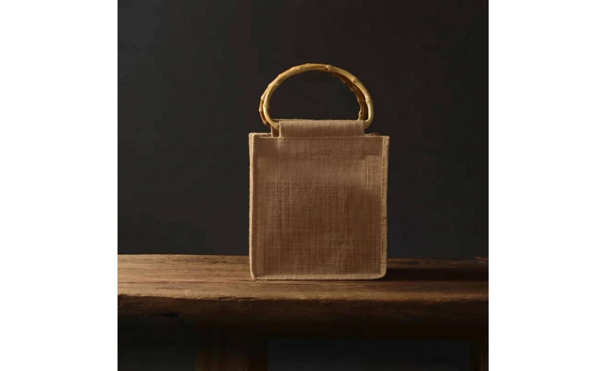 Bamboo Handbag Handle Natural Finish D-Shaped Bamboo Handle Rounded