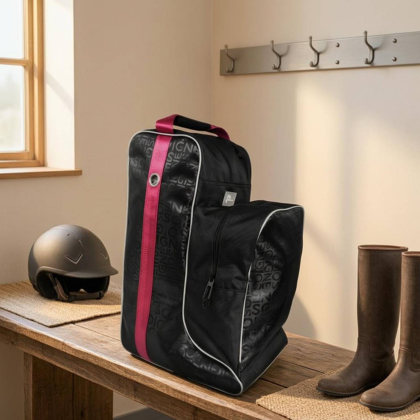 Reitstiefeltasche Gemustert Stiefel-Transporttasche mit Paspel für Reiter - Produktbild 2