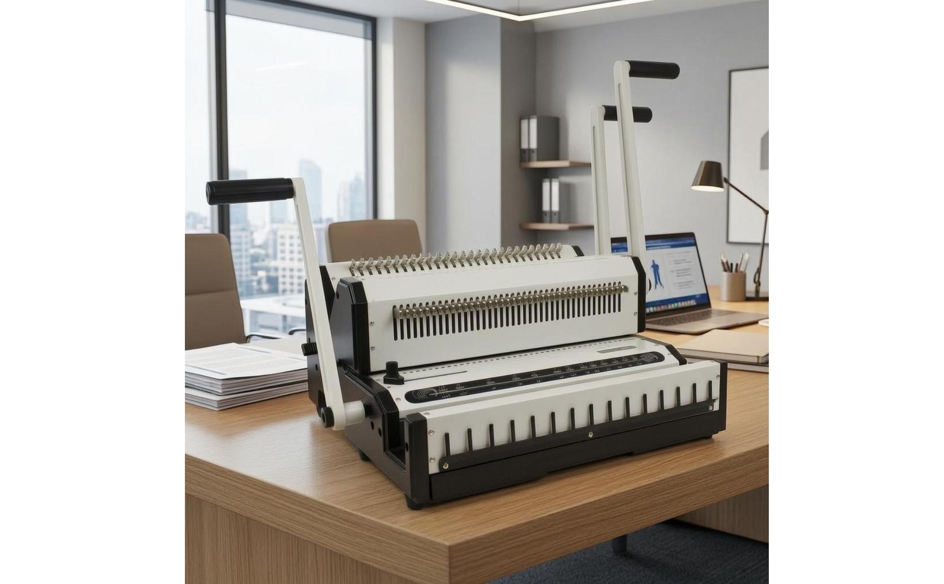 Document Punching and Wire Binding Machine Two-in-onePurpose