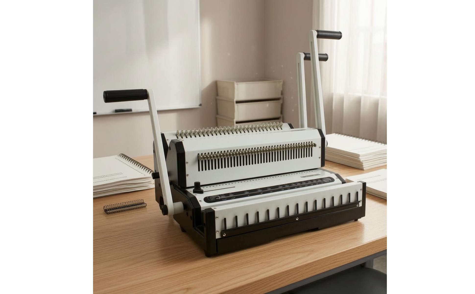 Document Punching and Wire Binding Machine Two-in-onePurpose