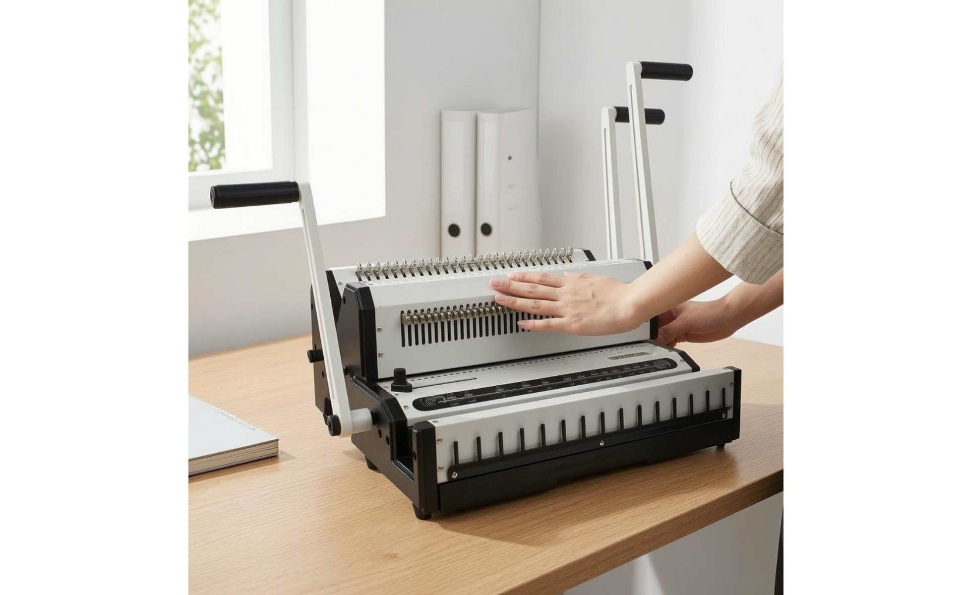 Document Punching and Wire Binding Machine Two-in-onePurpose