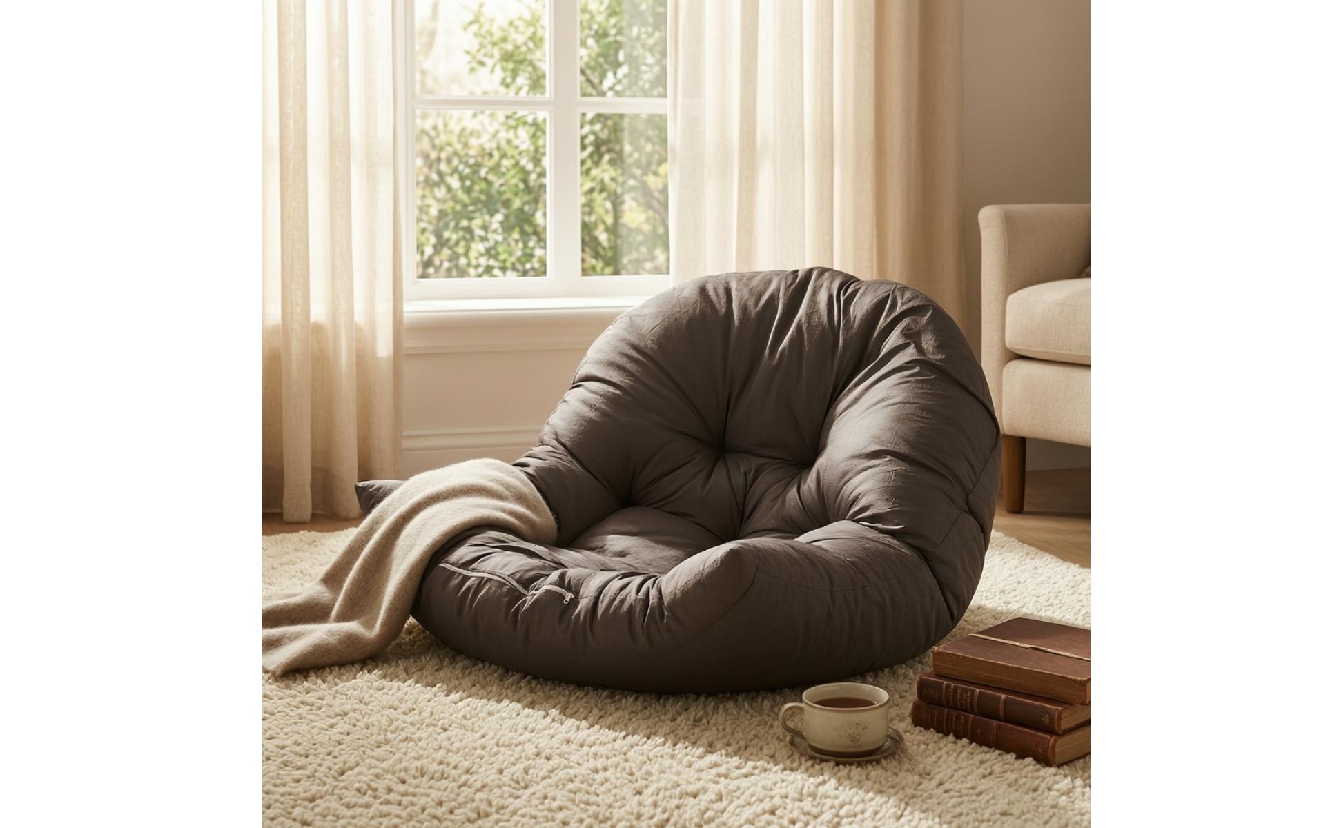 Quilted Hanging Chair Cushion Thick Encircling Seat Cushion Stitched