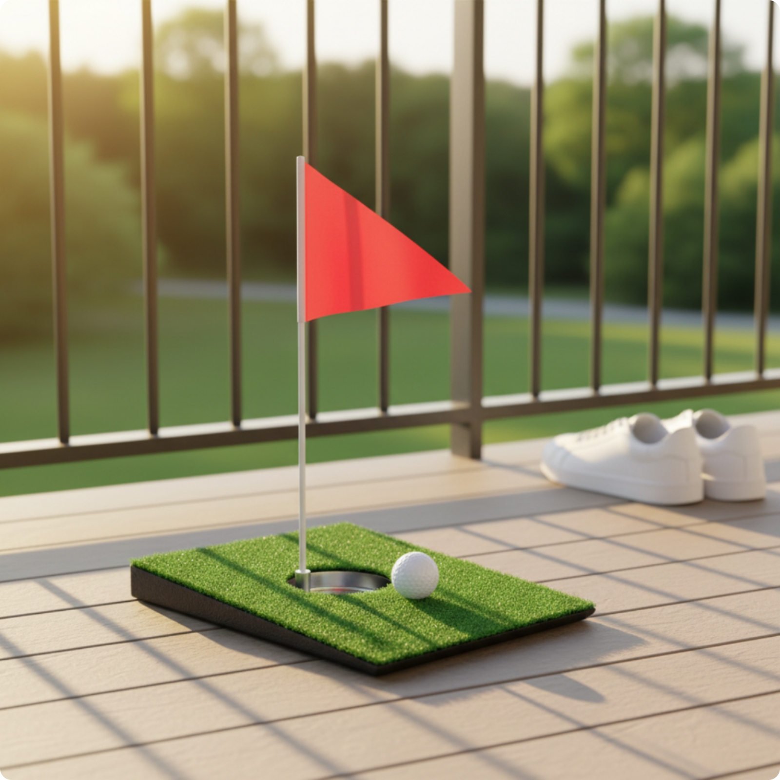 Puttingmatte mit Loch grüne Oberfläche Golf-Puttingmatte Flagge für Drinnen