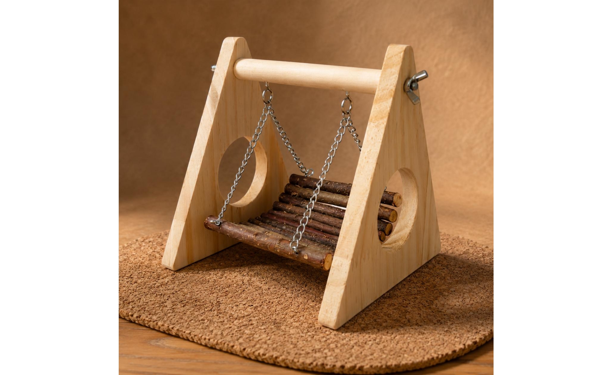 Wooden Hamster Swing Natural Wood Wooden Swing Seat Swing Chewable for Enclosure