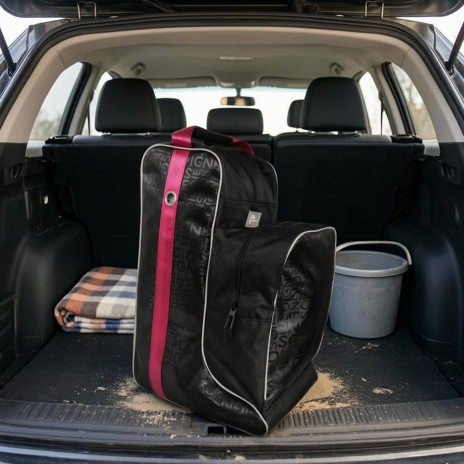 Reitstiefeltasche Gemustert Stiefel-Transporttasche mit Paspel für Reiter - Produktbild 7
