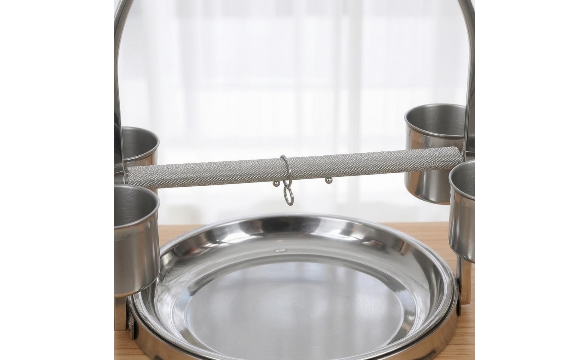 Bird Standing Rack Stainless Steel Bird Stand Round Base