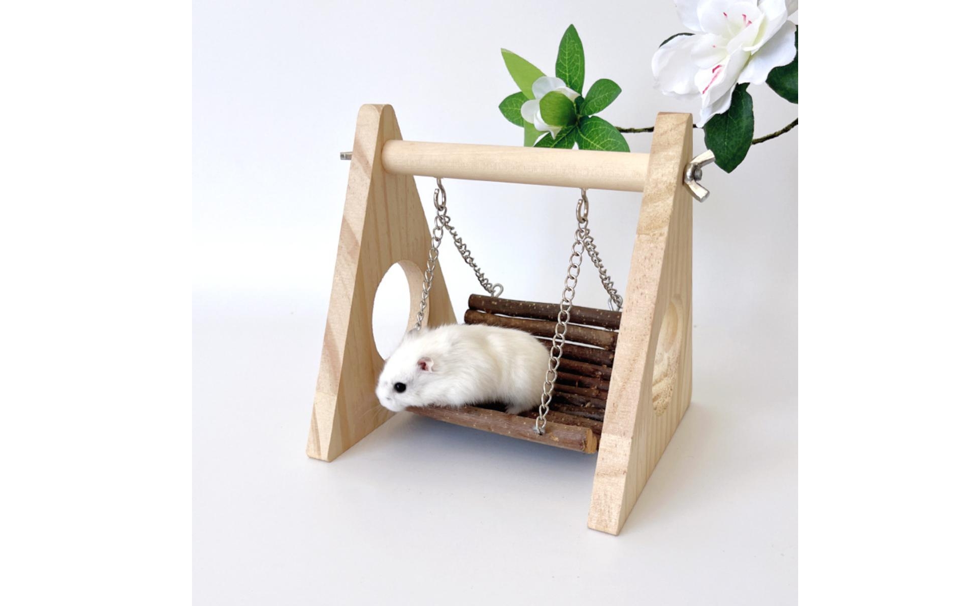 Wooden Hamster Swing Natural Wood Wooden Swing Seat Swing Chewable for Enclosure