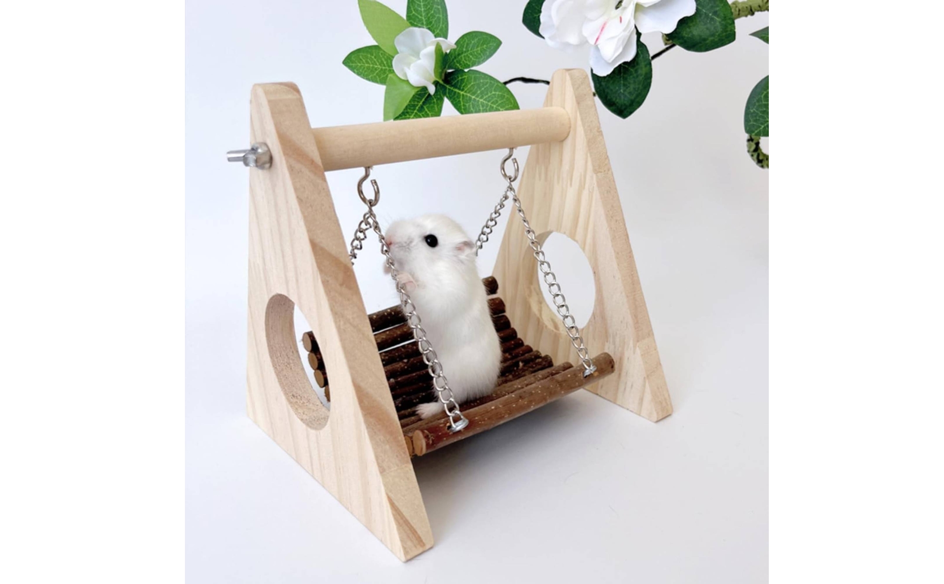 Wooden Hamster Swing Natural Wood Wooden Swing Seat Swing Chewable for Enclosure