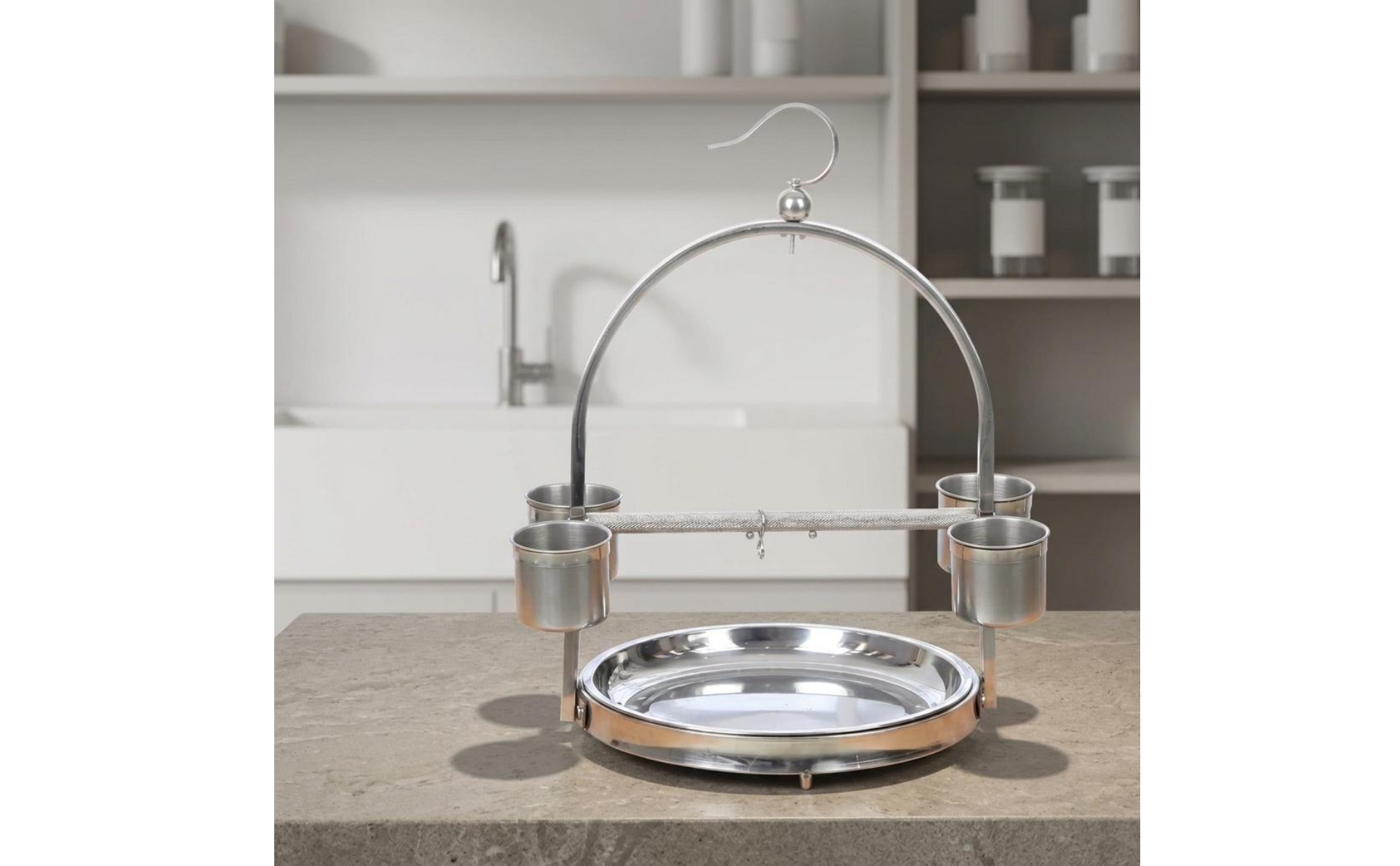Bird Standing Rack Stainless Steel Bird Stand Round Base