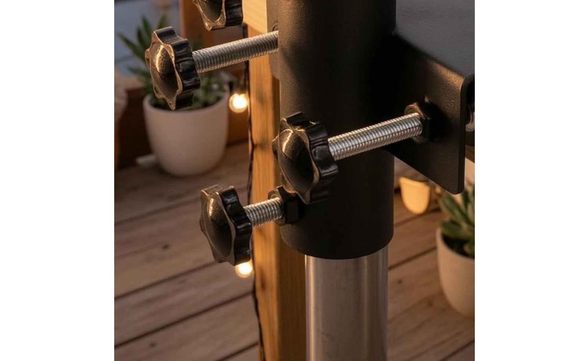 Railing Umbrella Clamp Black Matte Umbrella Clamp Bracket Textured Finish