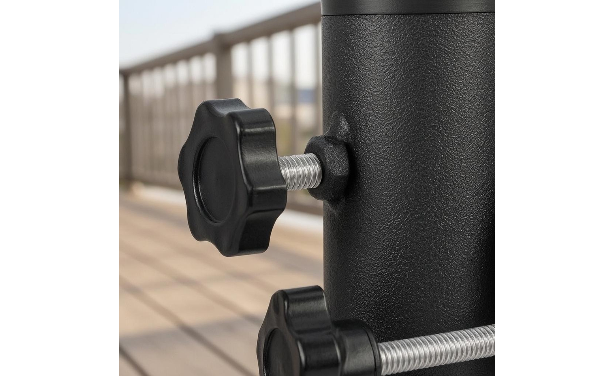 Railing Umbrella Clamp Black Matte Umbrella Clamp Bracket Textured Finish