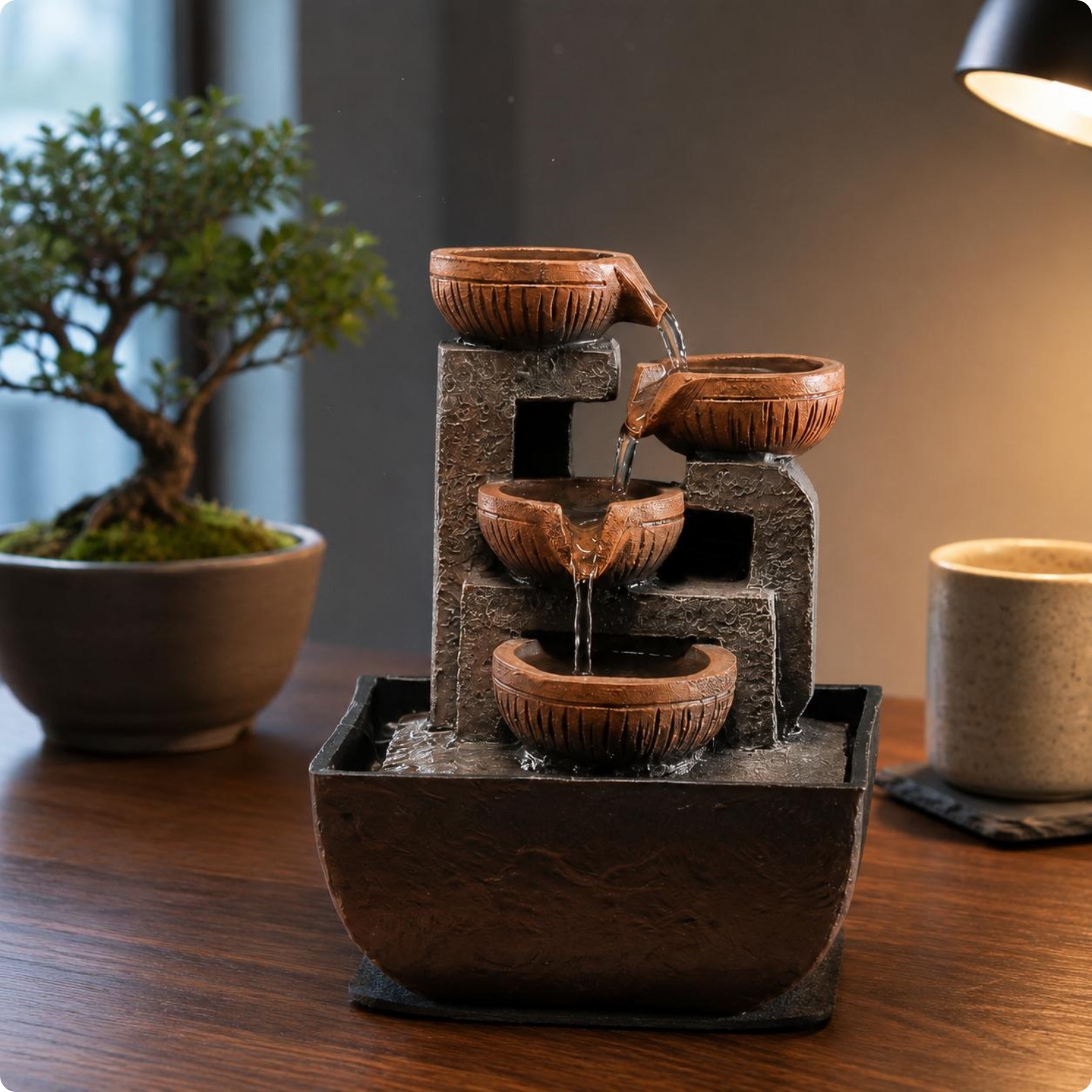 Chinese-Style Cascades Decor Decoration Cascading Tiered Water Cascades Decor