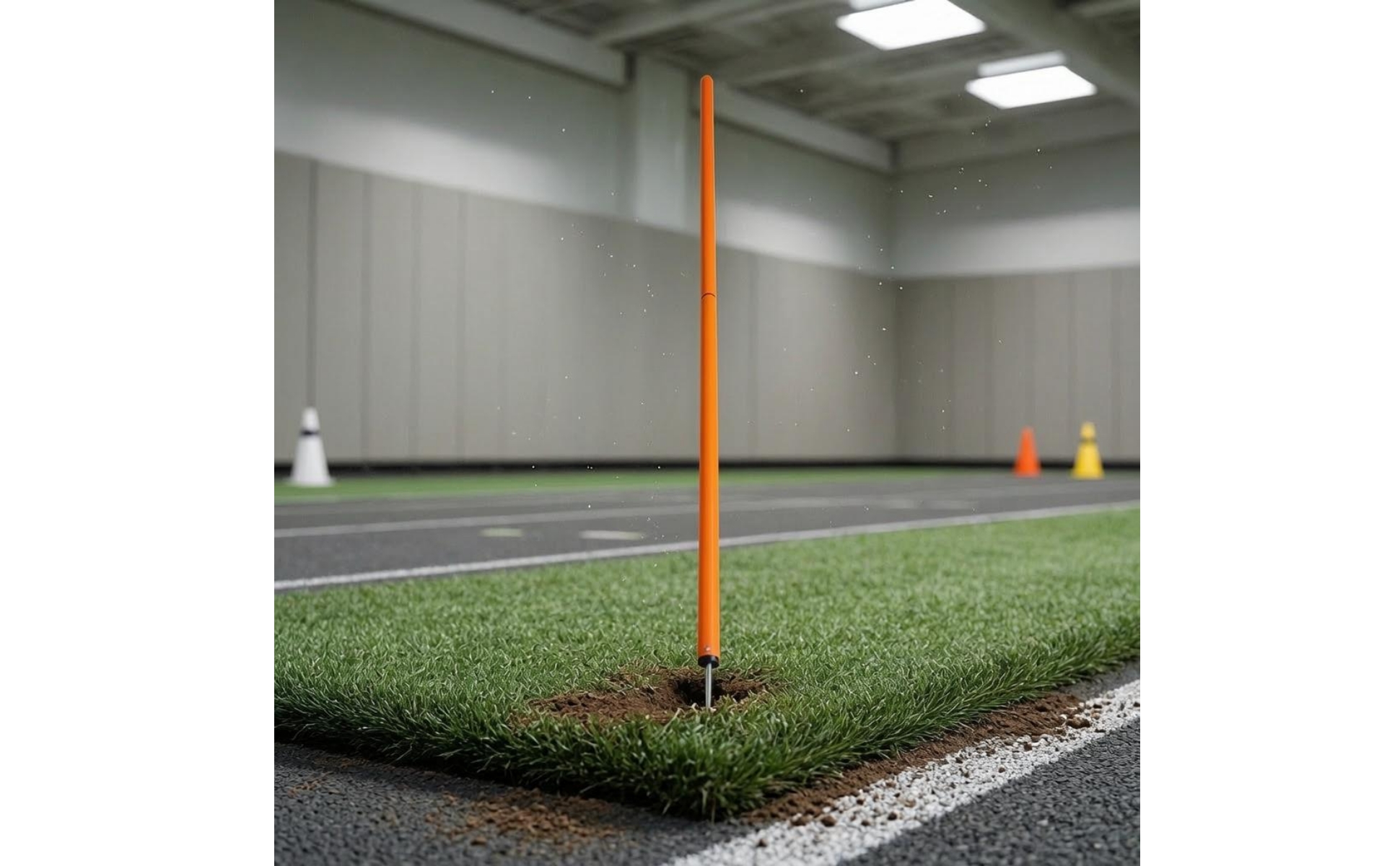 Trainingsstangen mit Erdspieß Orange Slalomstange Zweiteilig für Fußballtraining