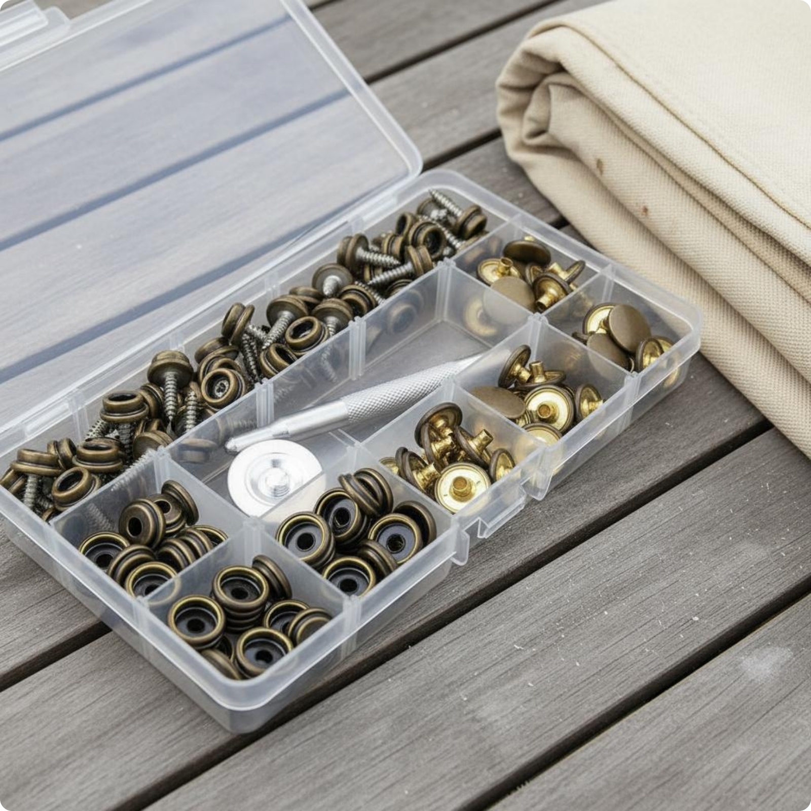 50 Pieces Screw Type Snap Fastener 15 Mm Screw Back Snap Fastener Brass