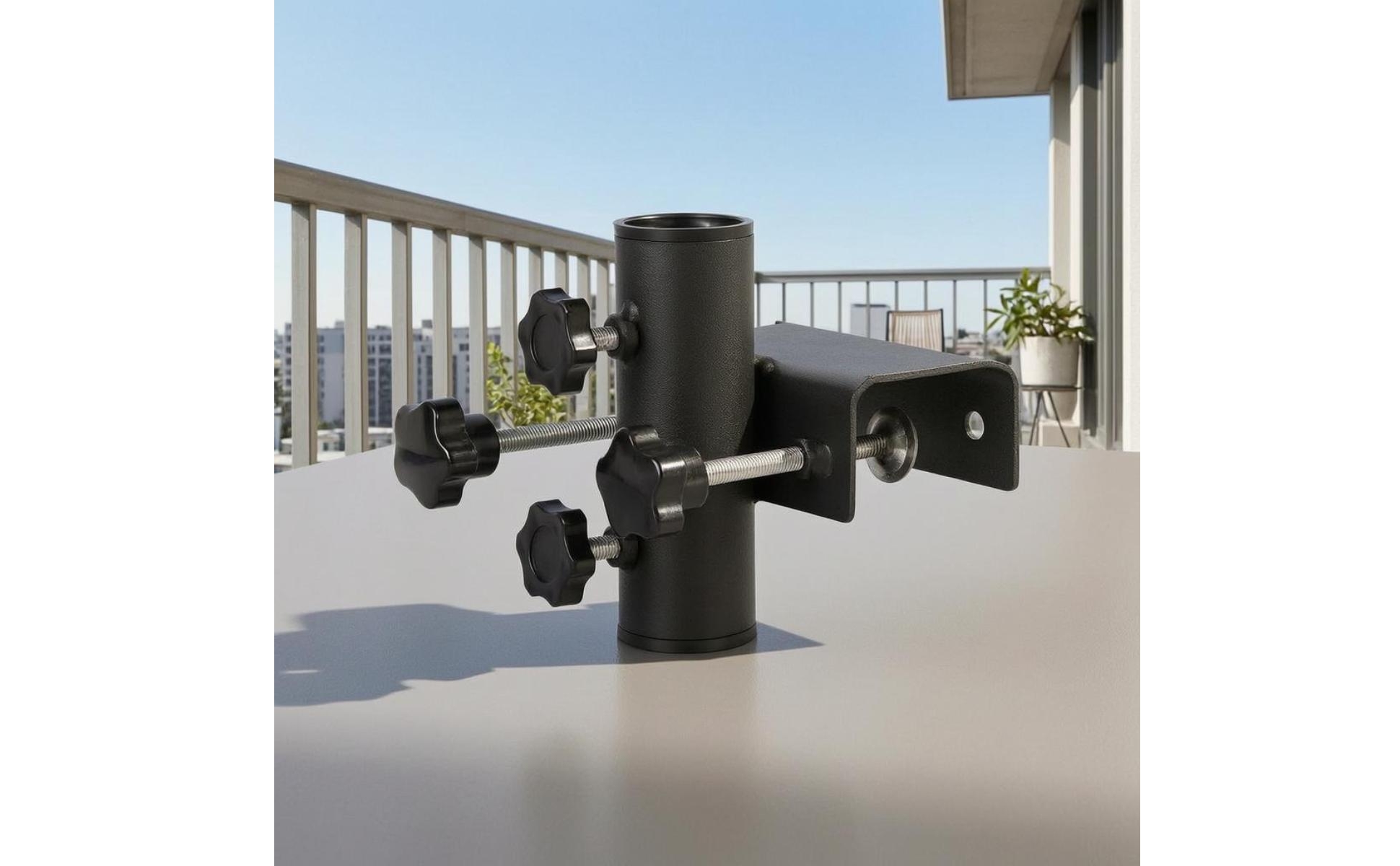 Railing Umbrella Clamp Black Matte Umbrella Clamp Bracket Textured Finish