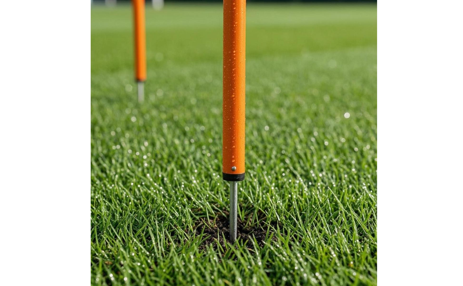 Trainingsstangen mit Erdspieß Orange Slalomstange Zweiteilig für Fußballtraining