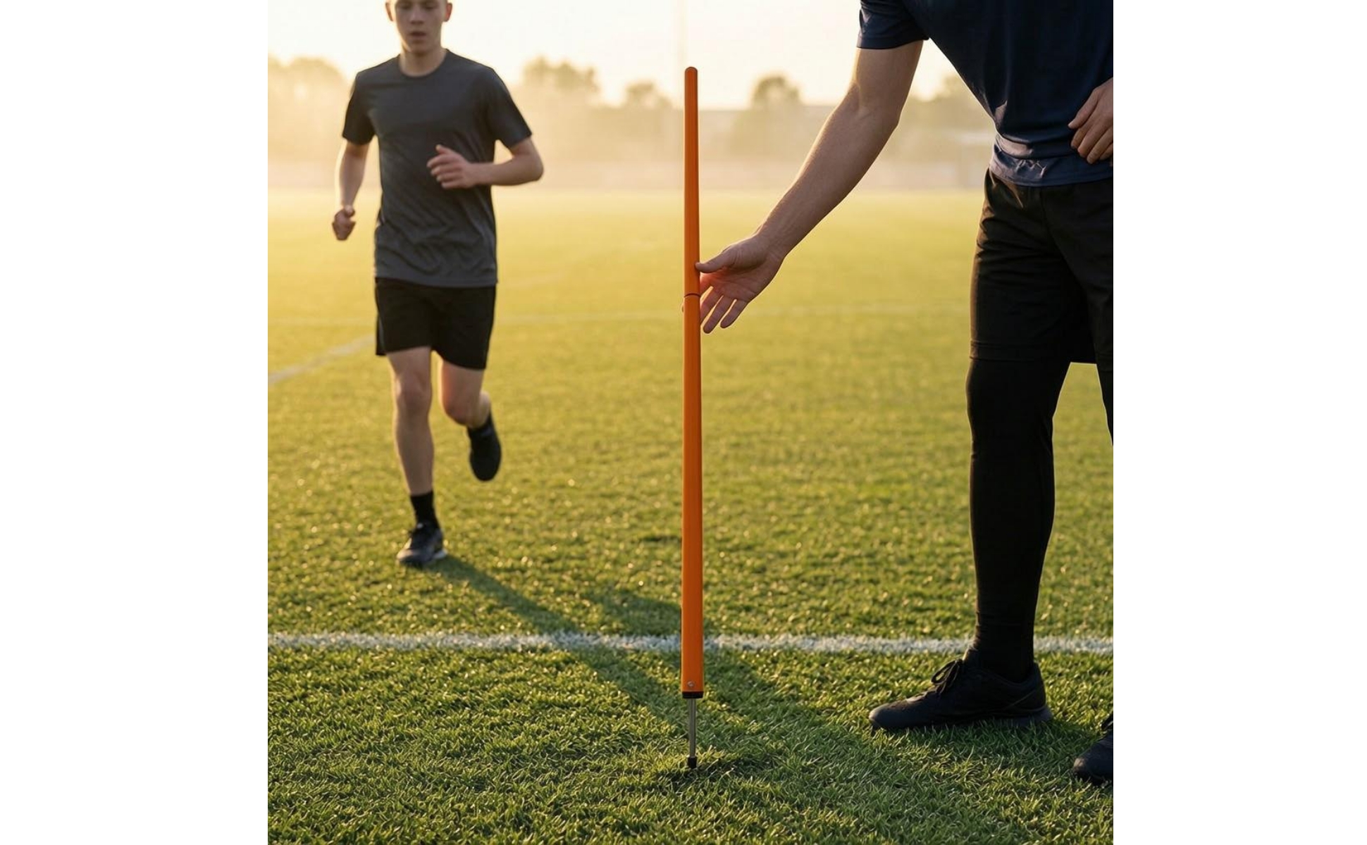 Trainingsstangen mit Erdspieß Orange Slalomstange Zweiteilig für Fußballtraining