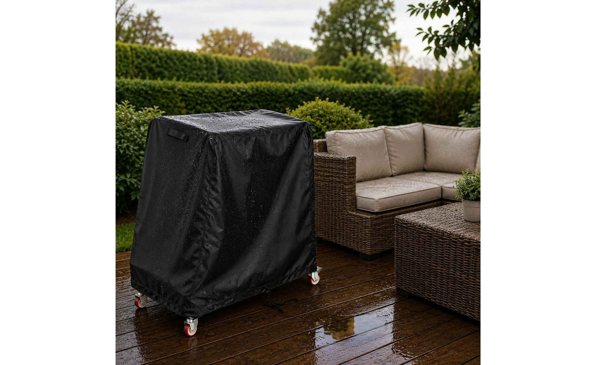 L-Shaped Chair Trolley Cover 210D Folding Chair Cart Cover Black