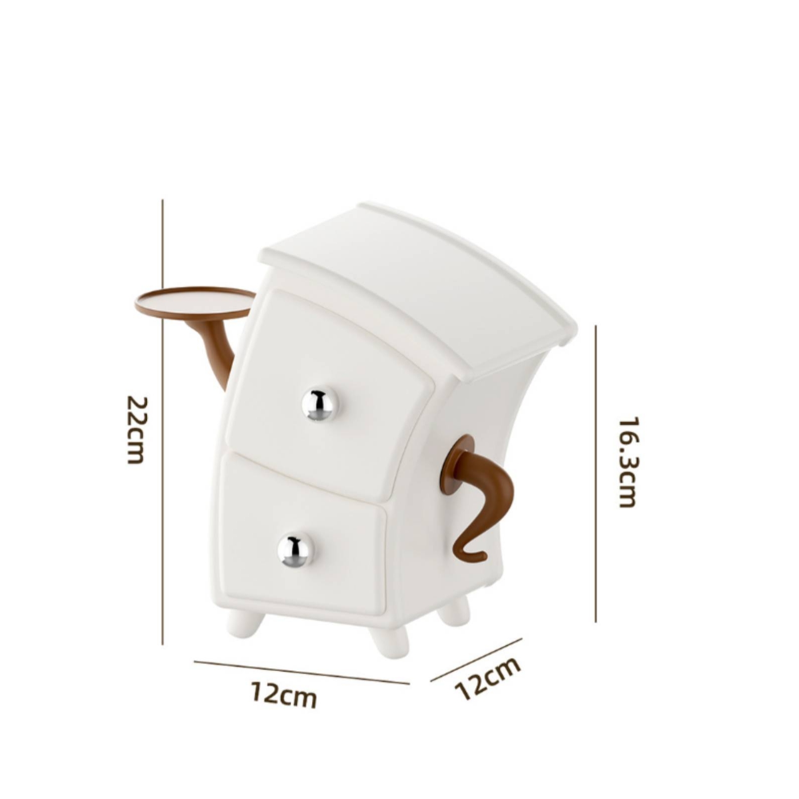 Desktop Storage Box White Small Storage Cabinet Side Tray