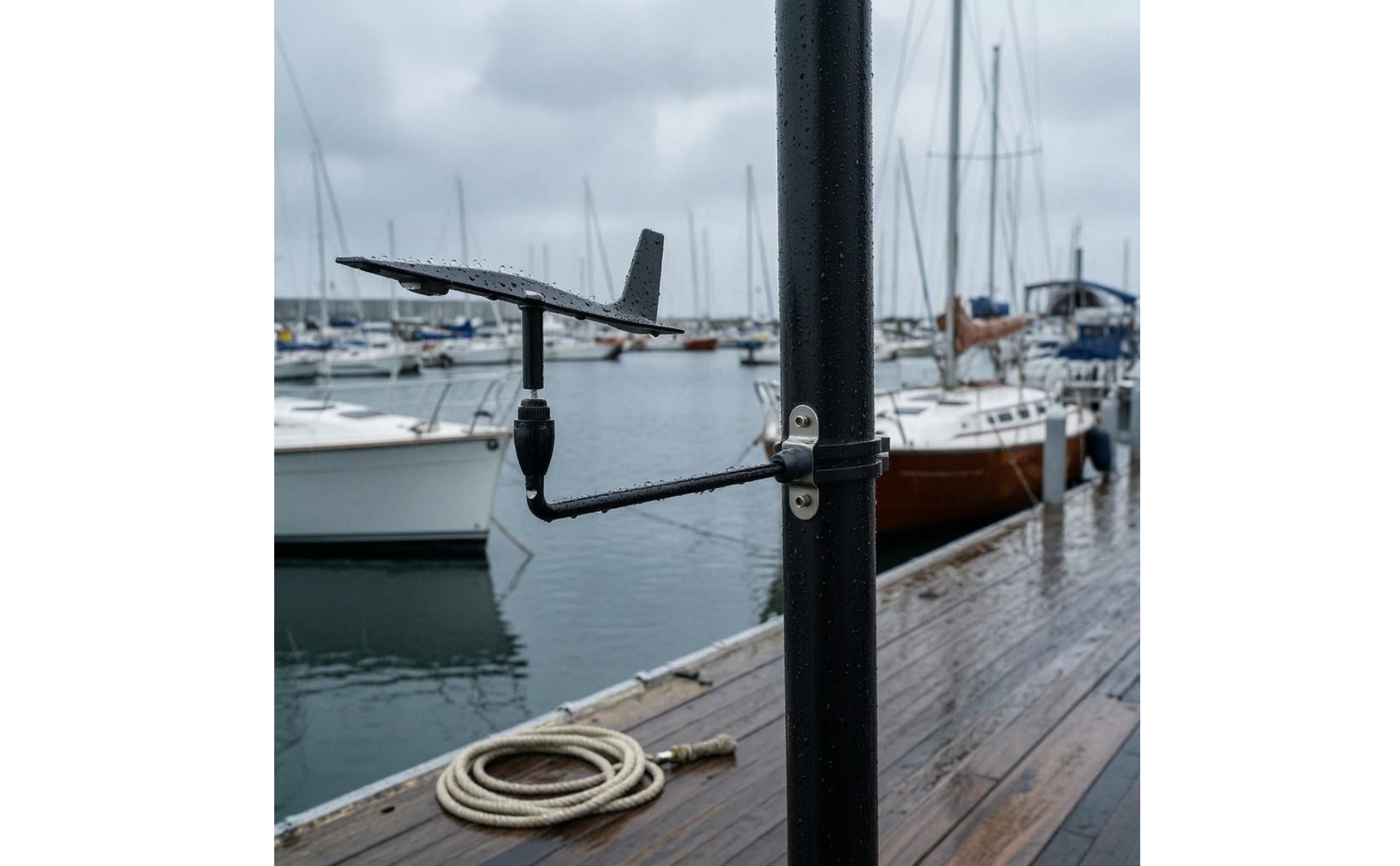 Mast-Windanzeiger Schwarz Segelboot-Windanzeiger Starr