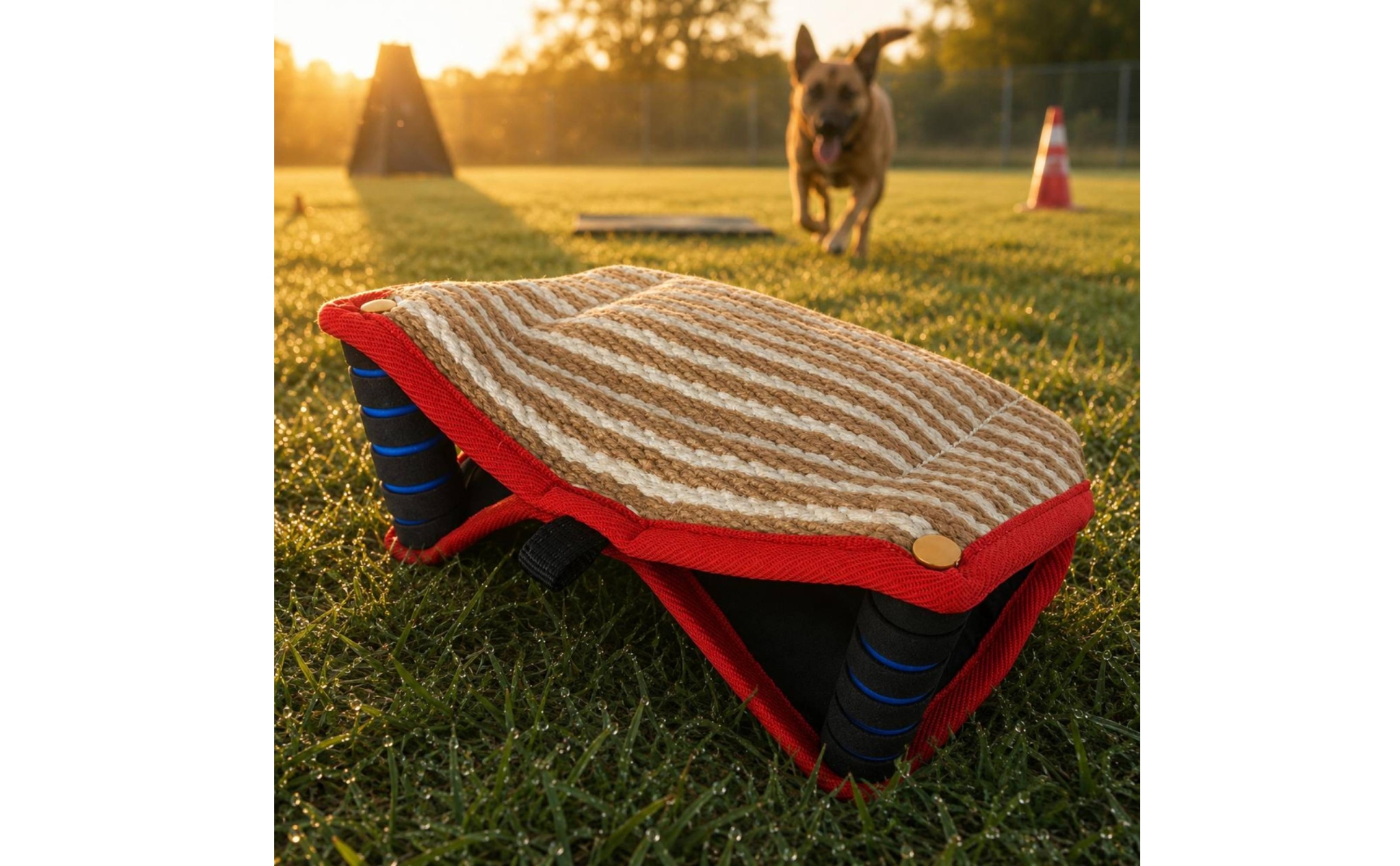 Dog Training Grip Pillow Reinforced Dog Grip Tug Toy Striped