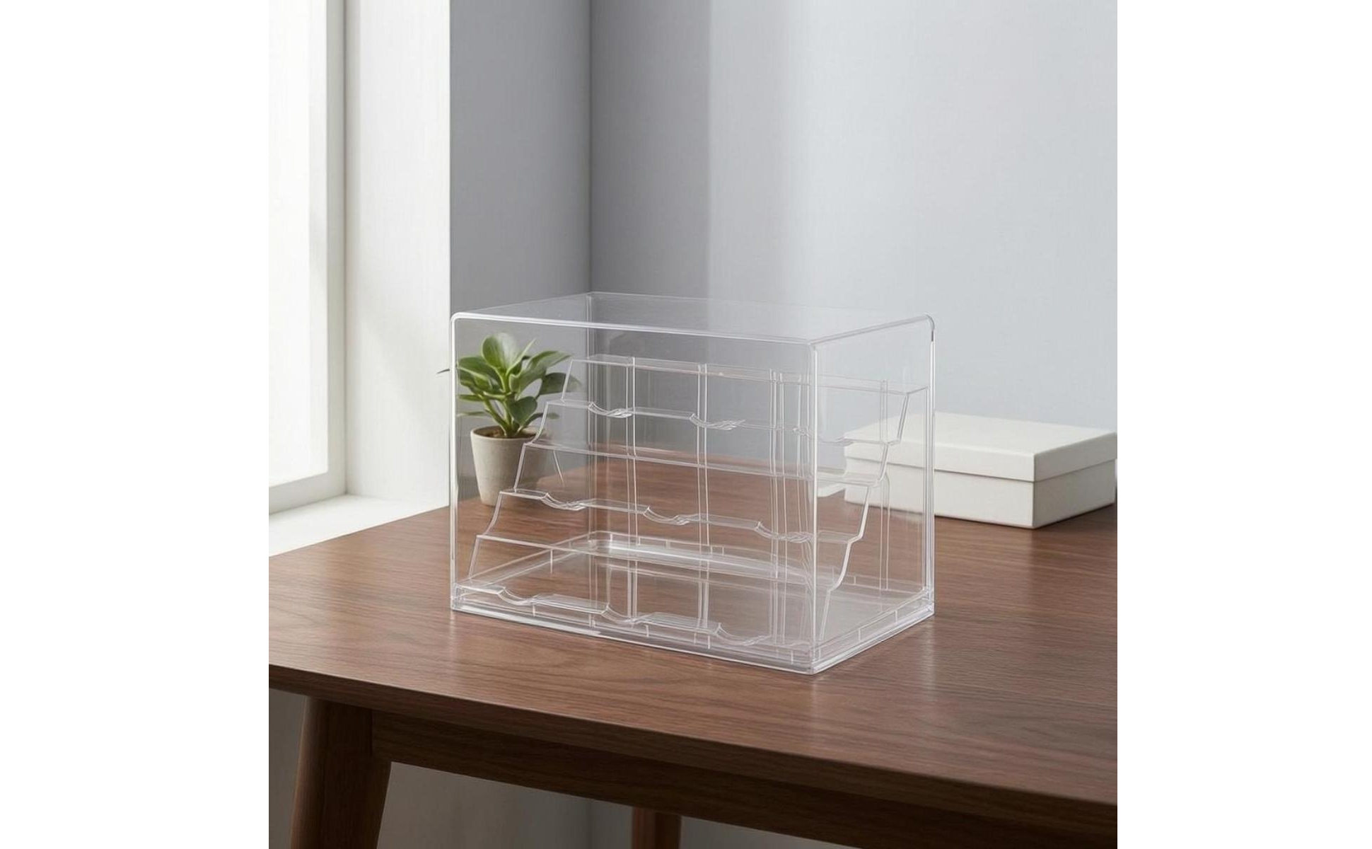 Button Display Box Transparent Button Display Case Dustproof for Collectors