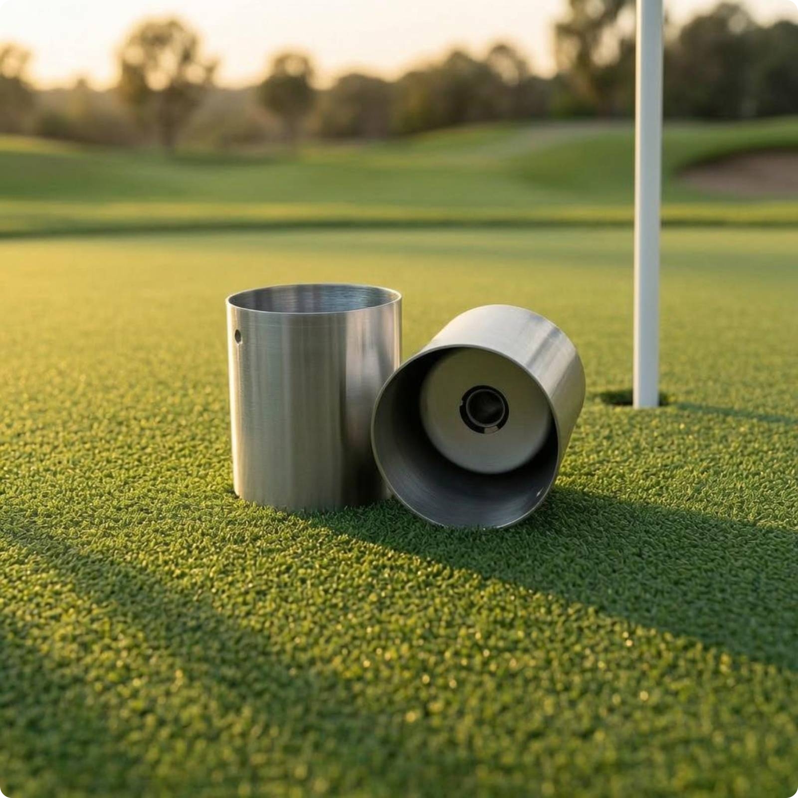 Putting Putting Target Polished Silver Golf Training Hole Open Top