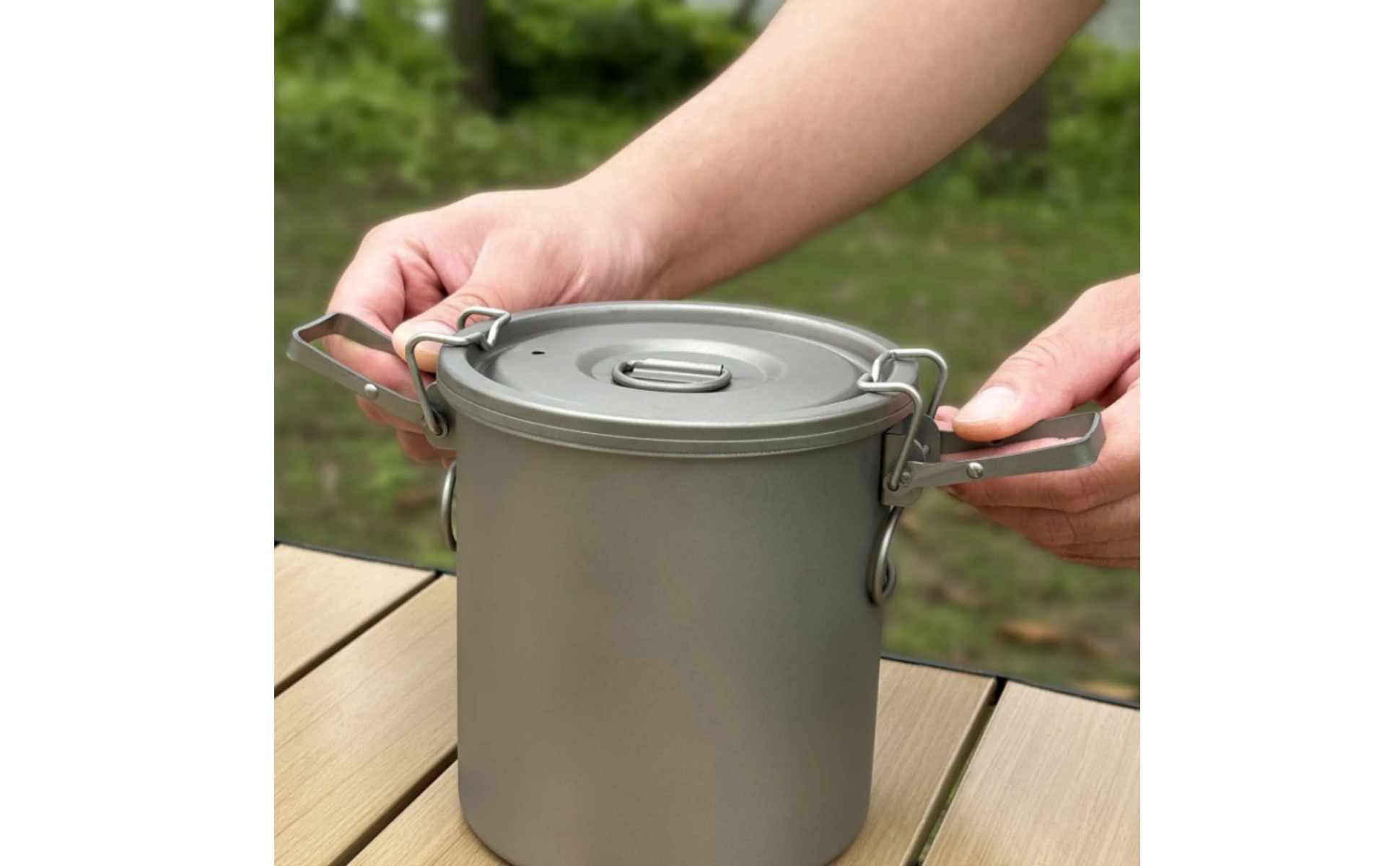 Titanium Rice Steamer Fitted Lid Multipurpose Steamer Pot Side Handles