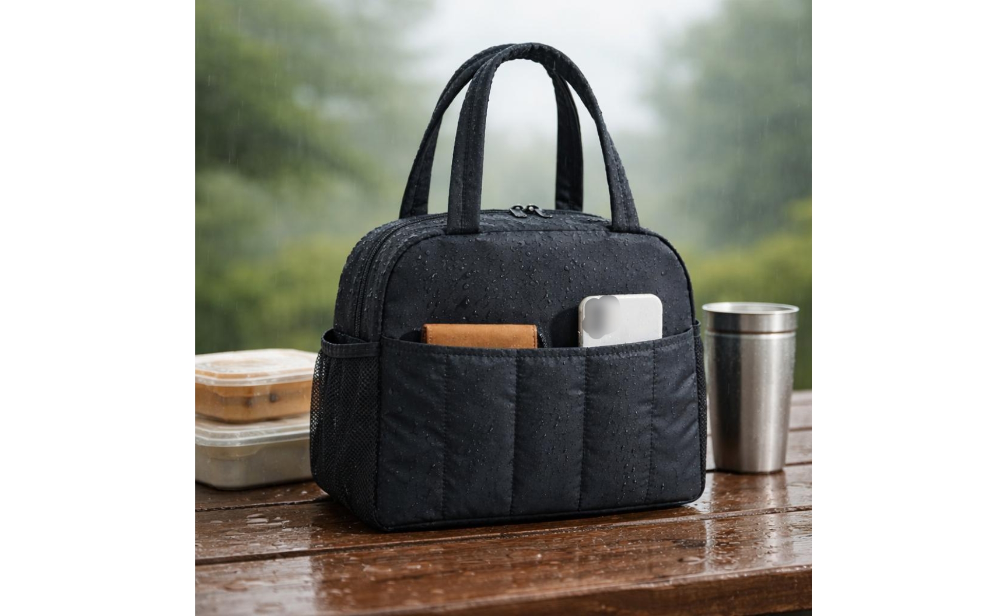 Puffer Lunch Bag Padded Quilted Lunch Bag Matte Finish