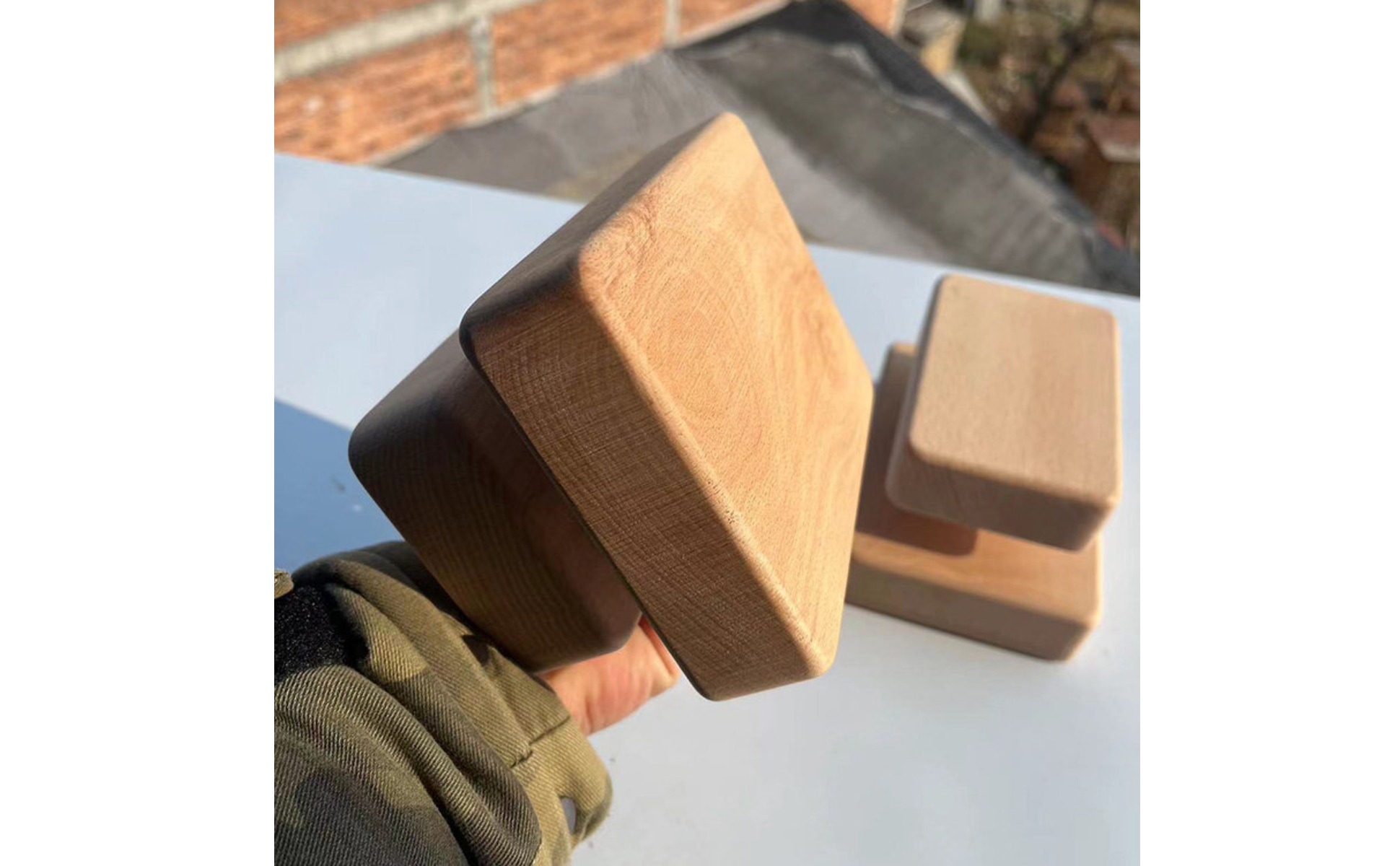 Beech Wood Exercise Blocks Sanded Finish Wooden Exercise Blocks Rounded Corners
