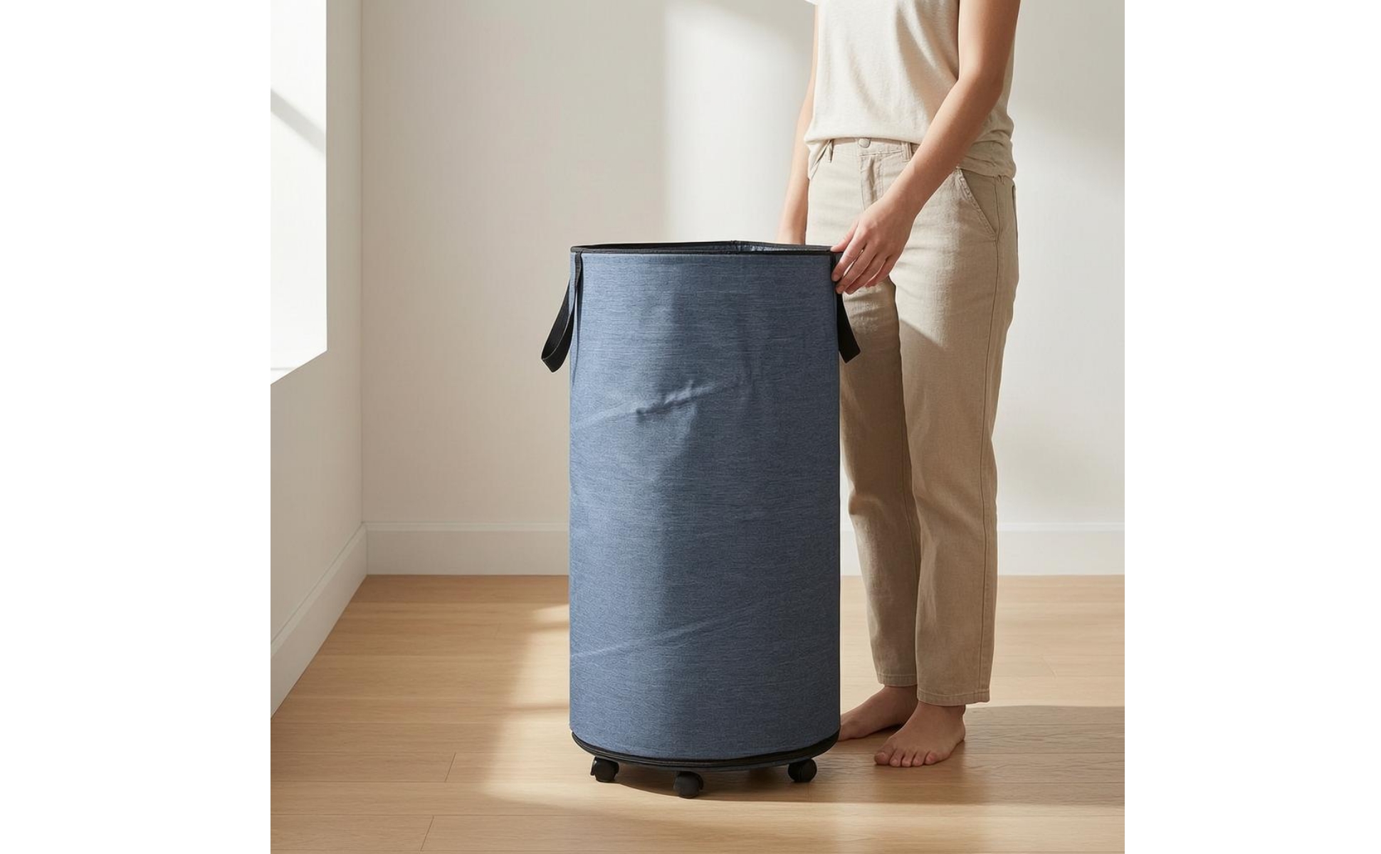 Foldable Laundry Hamper Removable Base Rolling Laundry Hamper Oxford Cloth