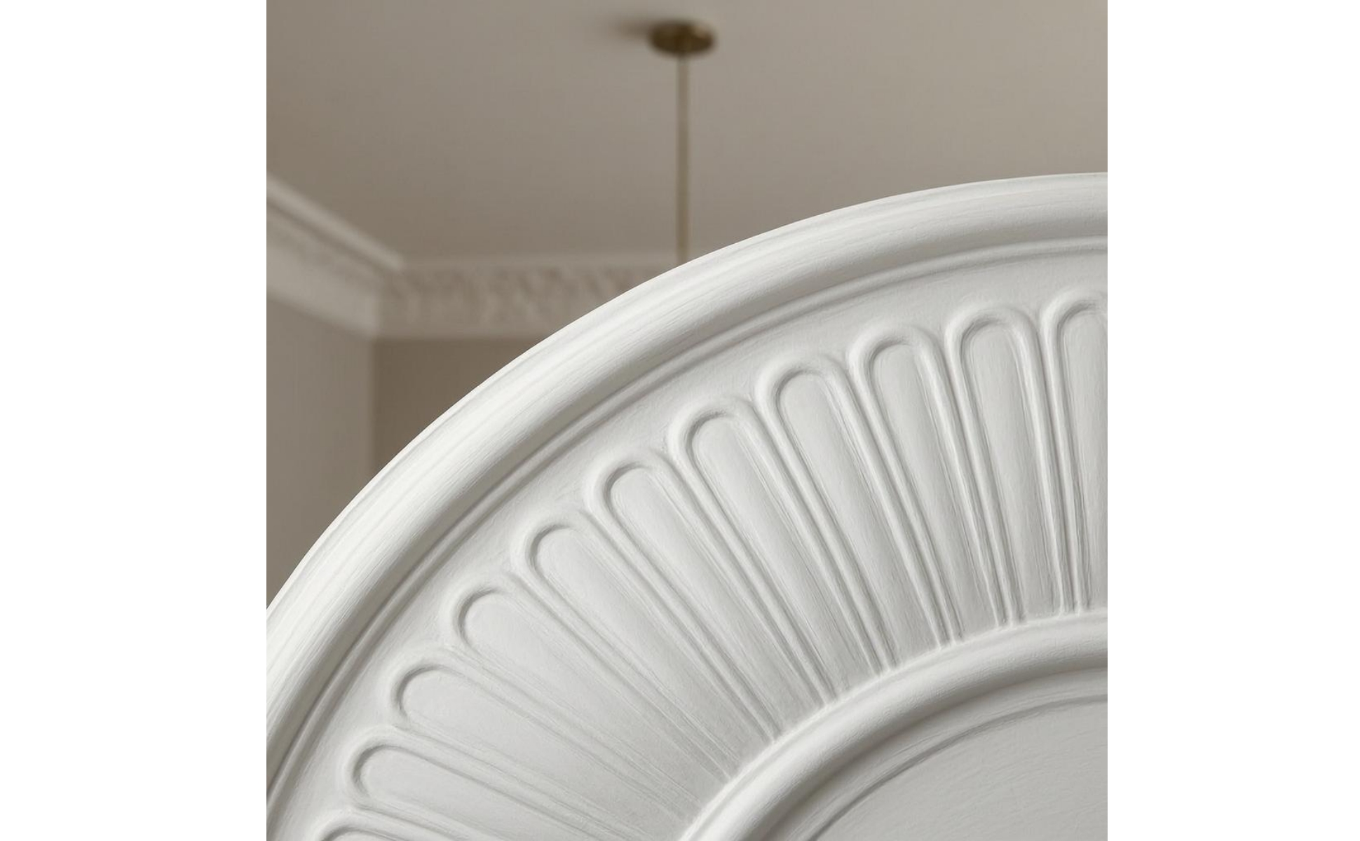 Rosace de Plafond Motif Floral Gaufré Médaillon de Plafond Blanc Peignable