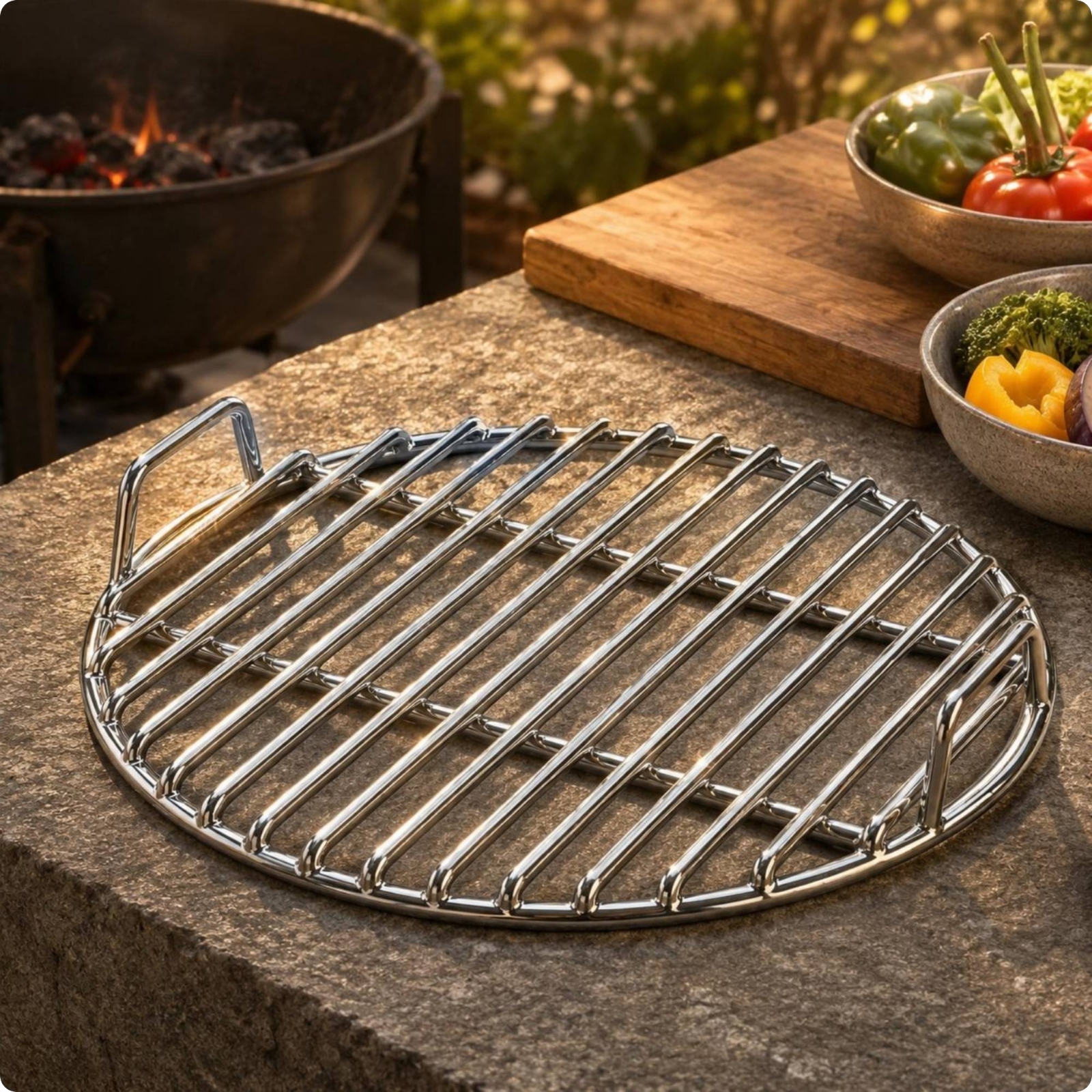 Stainless Steel Cooking Grid Grate Straight-Bar Stainless Steel Grilling Rack