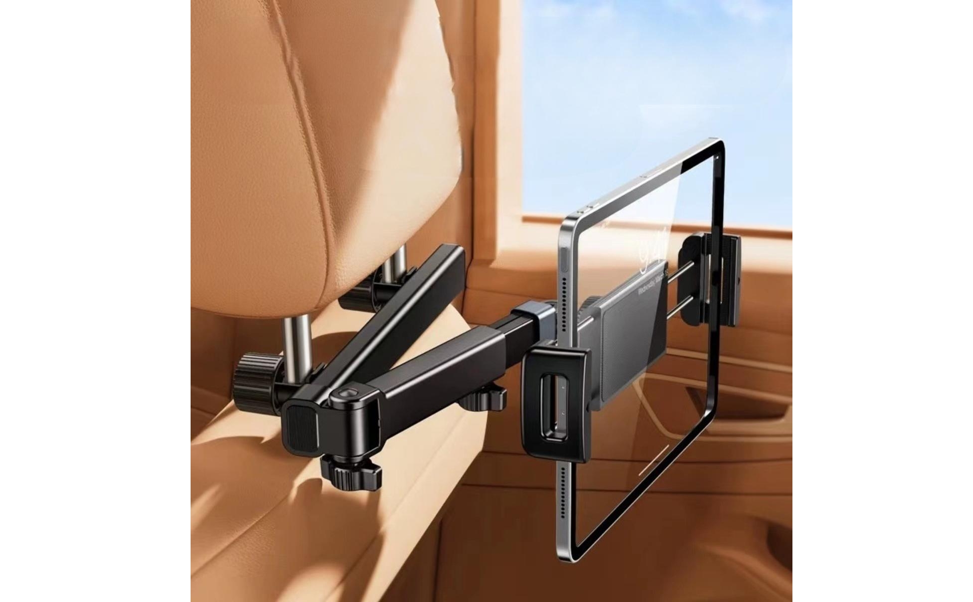 Rear-Seat Tablet Holder Folding Arm Car Headrest Tablet Stand Swivel Joints