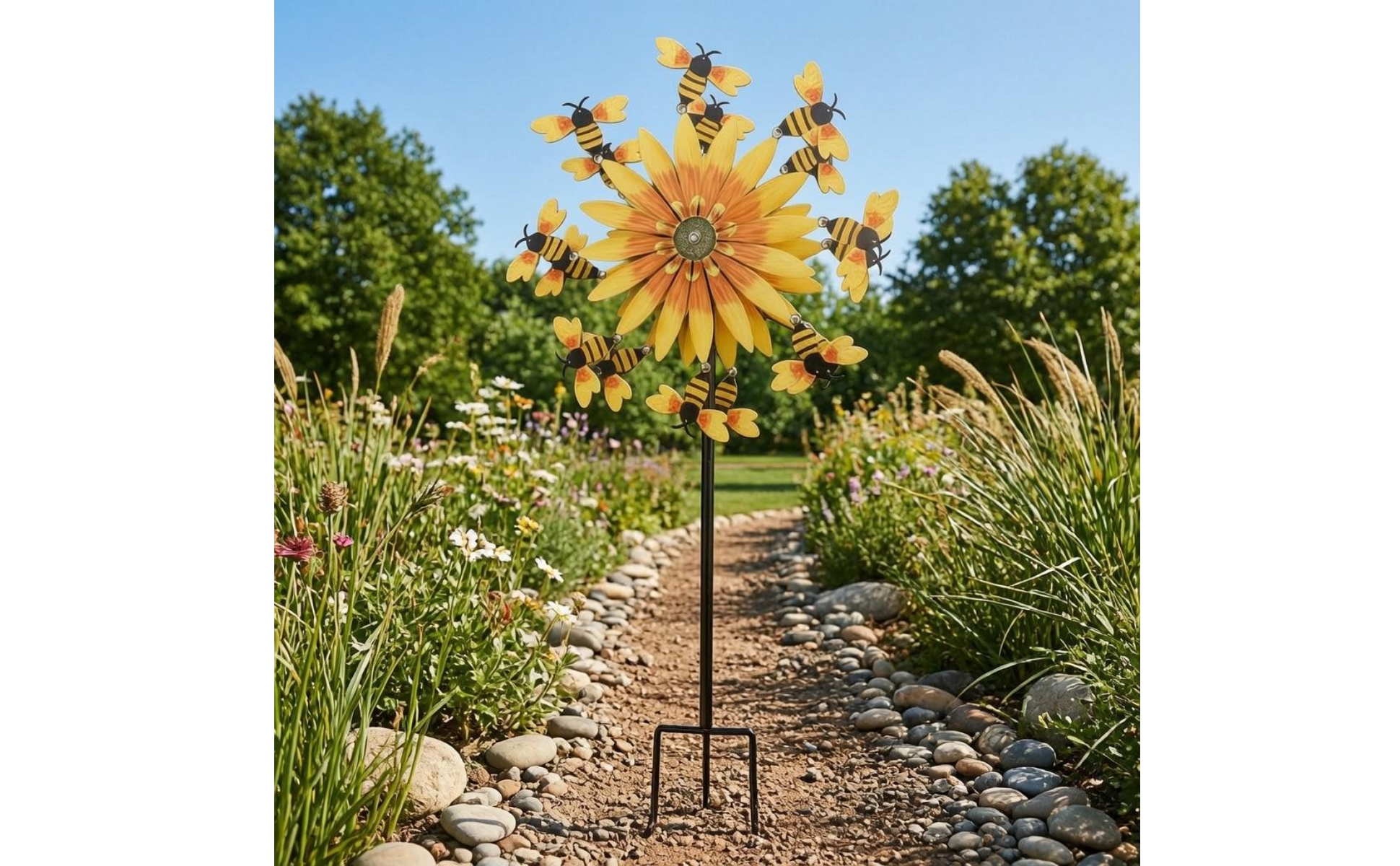 Floral Bee Wind Iron Floral Wind Ground Stake
