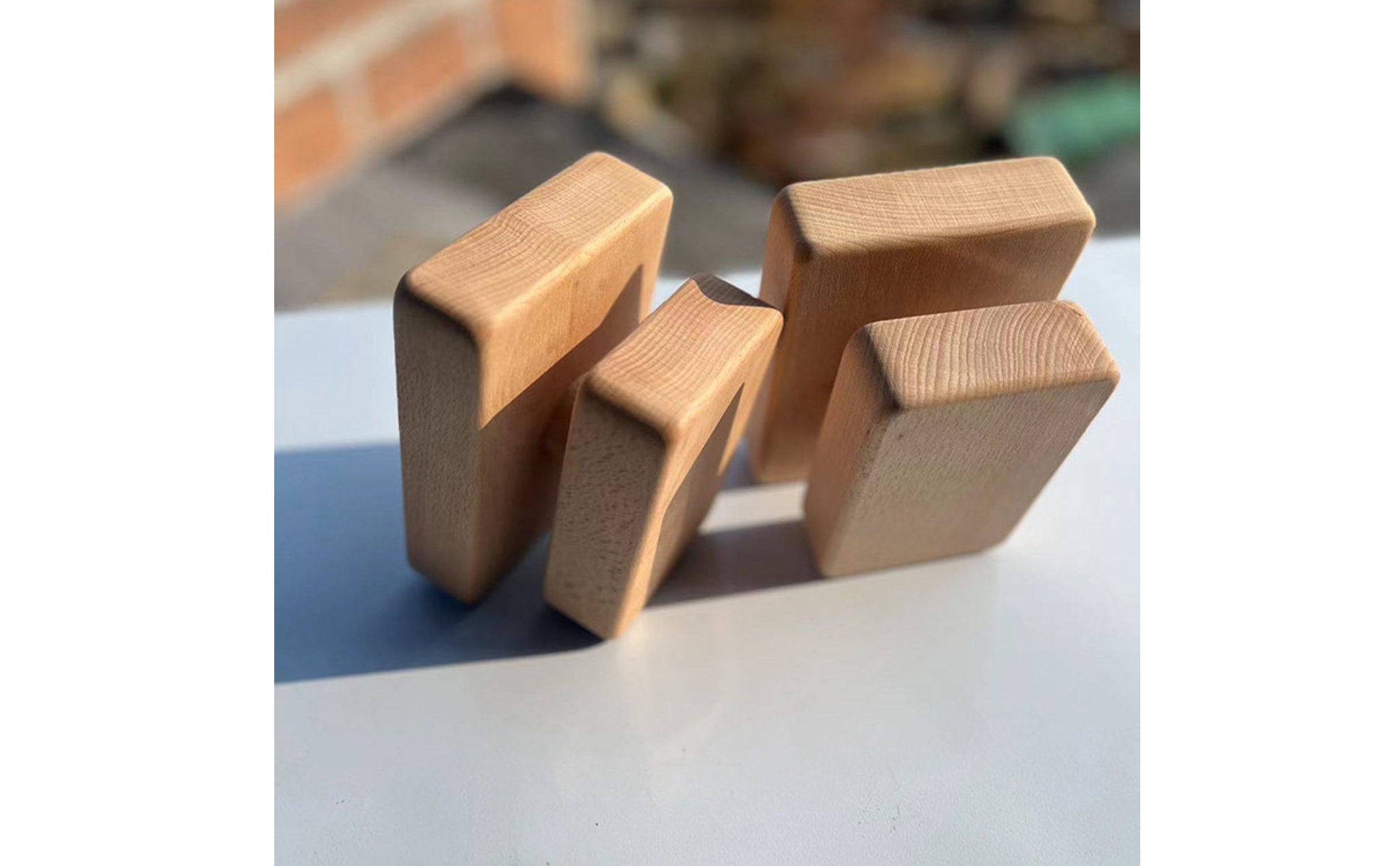 Beech Wood Exercise Blocks Sanded Finish Wooden Exercise Blocks Rounded Corners