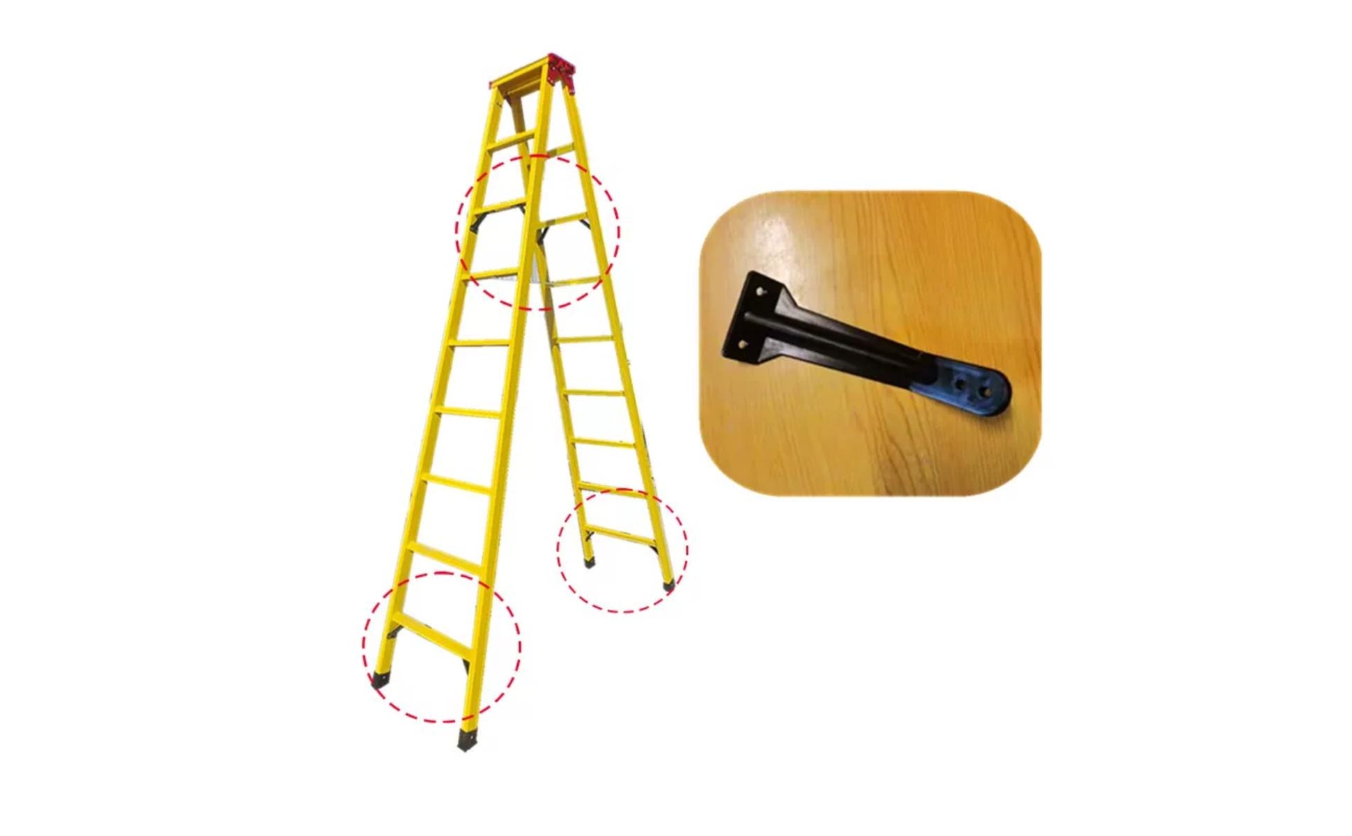 2 Pieces Ladder Reinforcement Bracket Mounting Holes Ladder Reinforcement