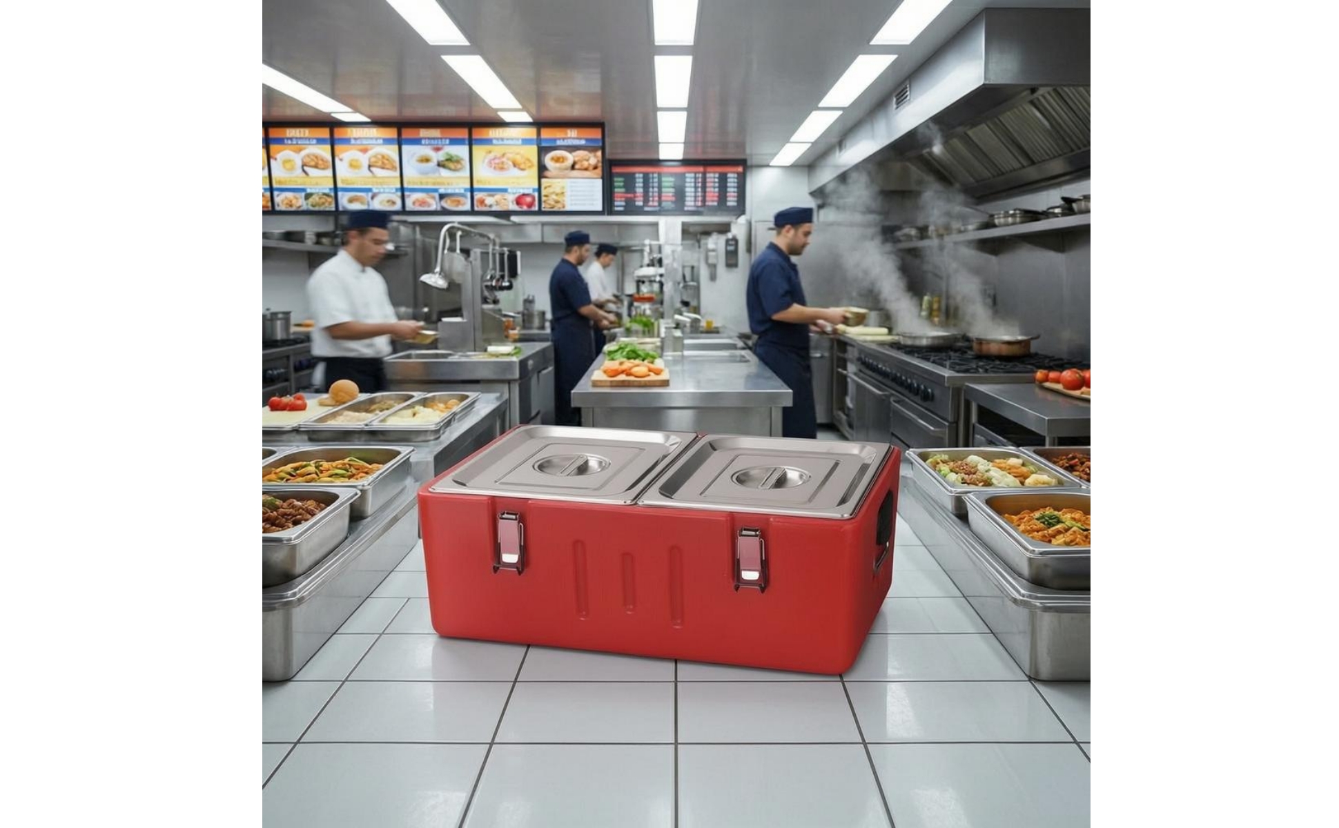 Insulated Food Pan Carrier Metal Food Warmer Box Stainless Steel