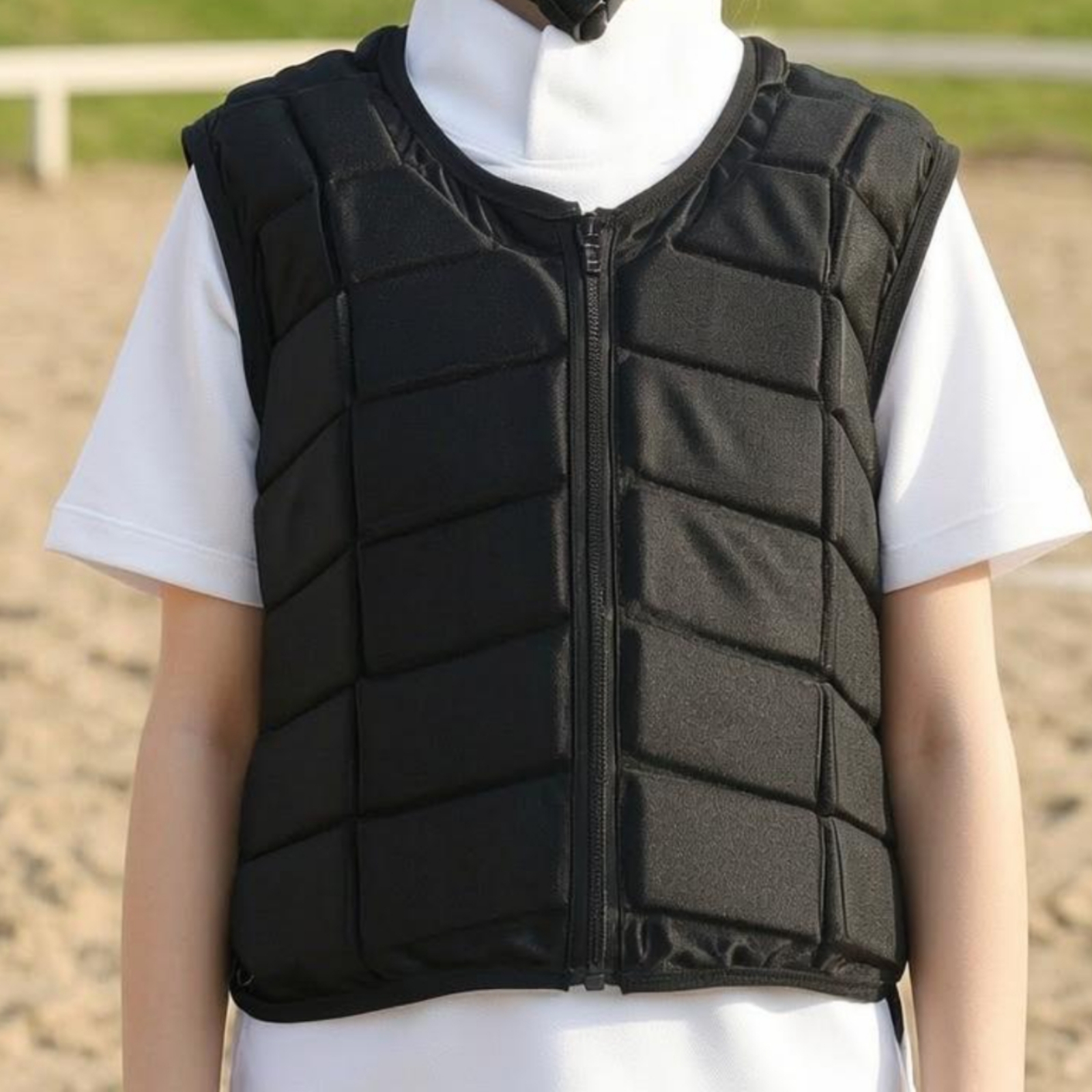 Kinder-Reitweste gepolstert Reitprotektor schwarz für Reiten - Produktbild 8