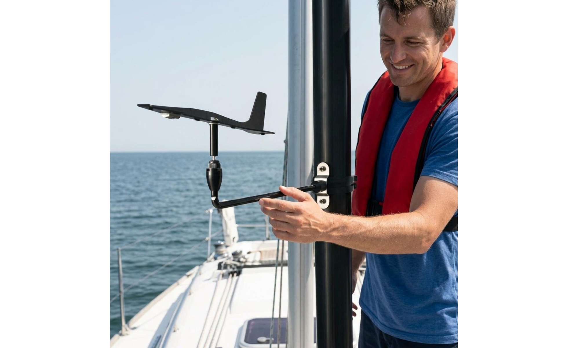 Mast-Windanzeiger Schwarz Segelboot-Windanzeiger Starr
