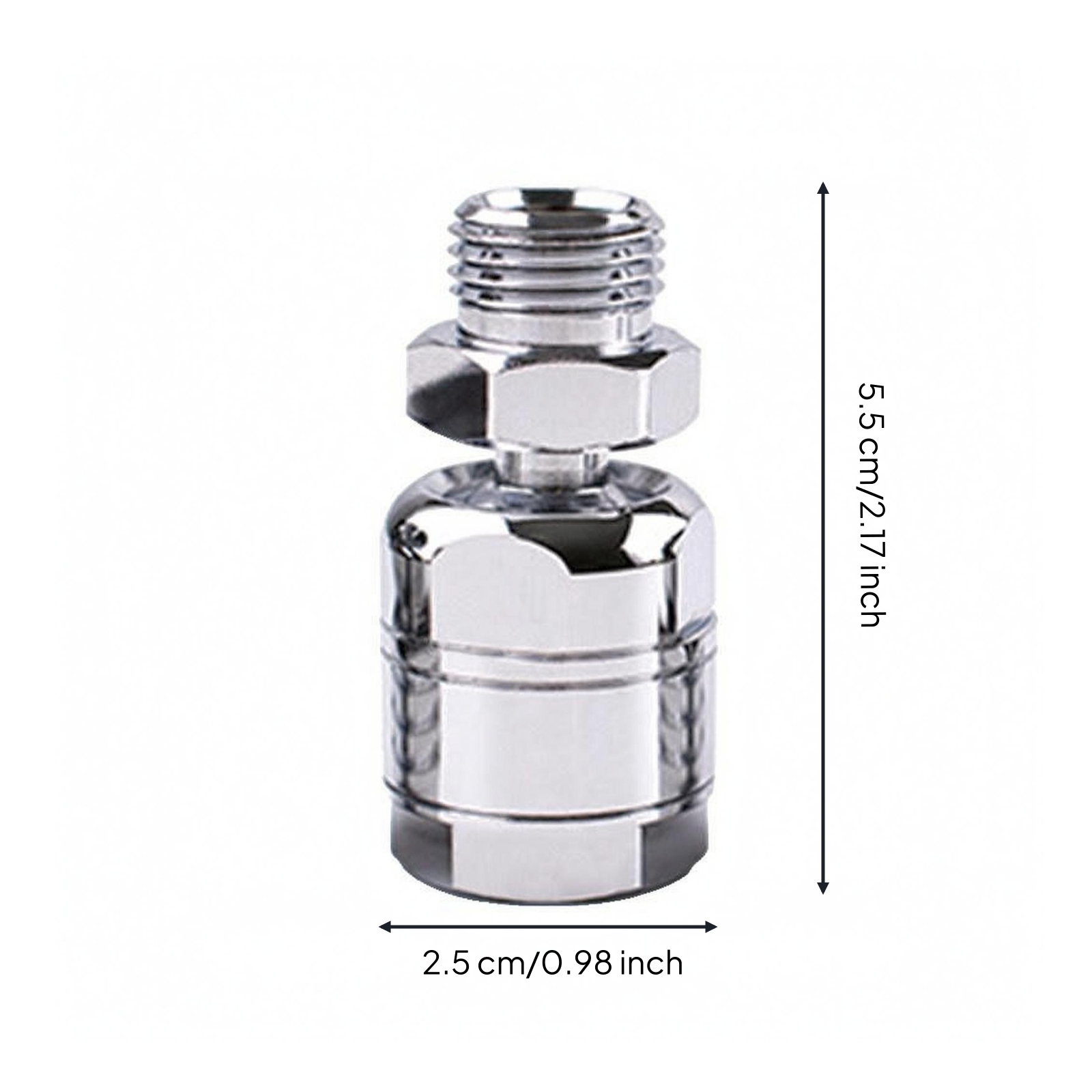 Secondary-Stage Control Adapter Polished Chrome Finish Control Pivoting Adapter