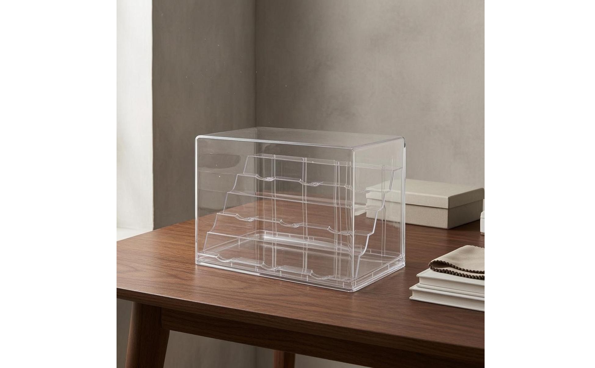 Button Display Box Transparent Button Display Case Dustproof for Collectors