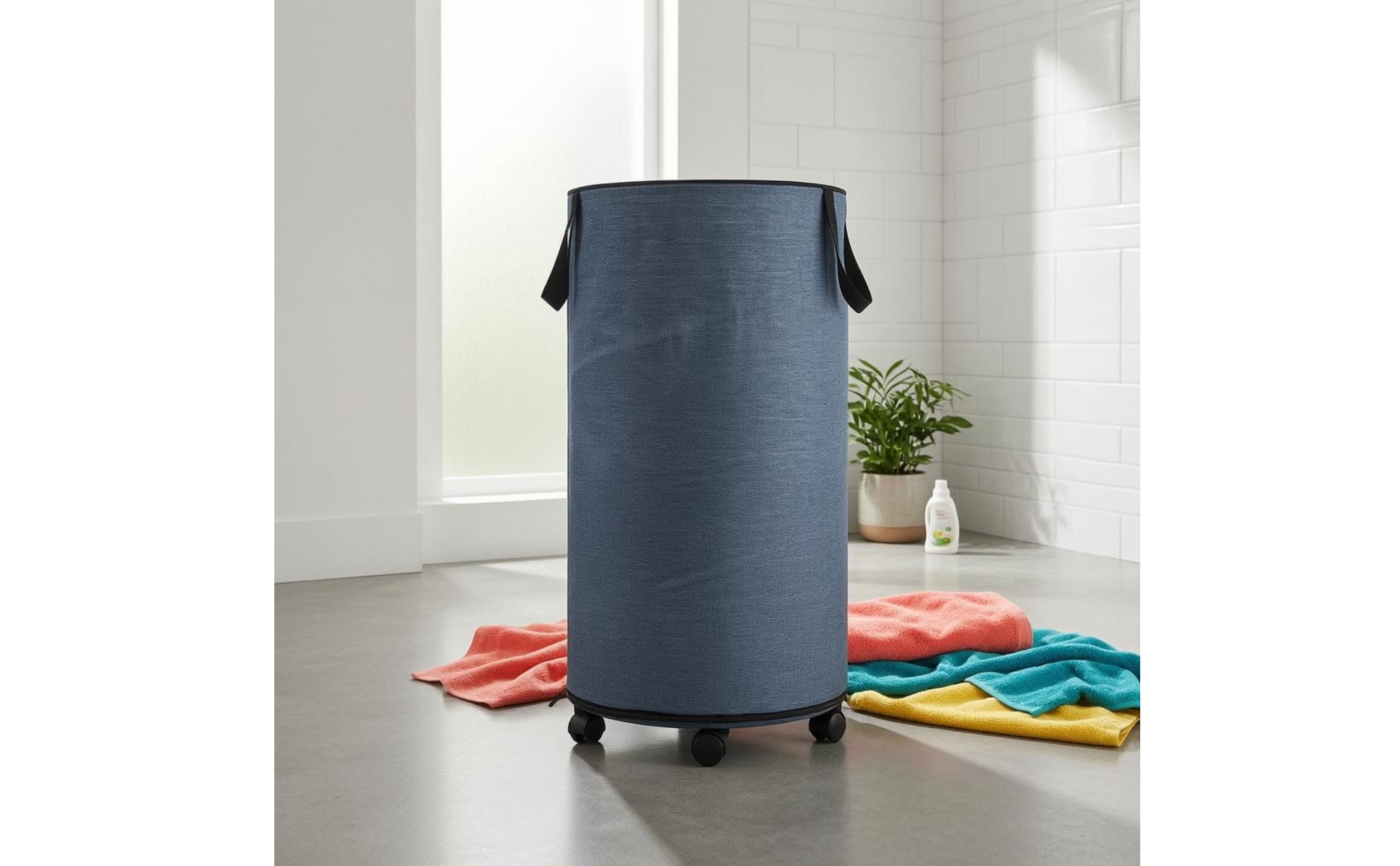Foldable Laundry Hamper Removable Base Rolling Laundry Hamper Oxford Cloth