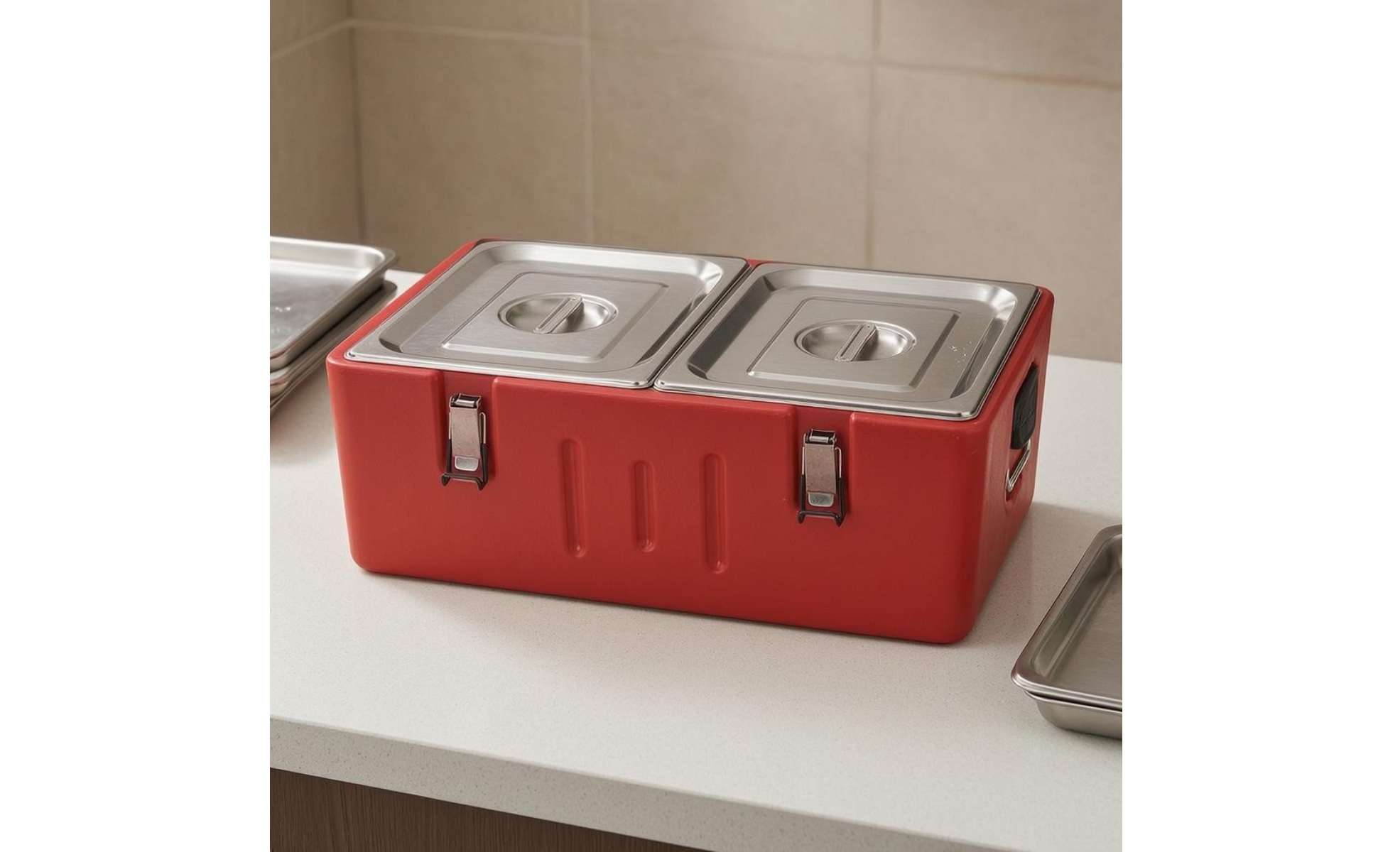 Insulated Food Pan Carrier Metal Food Warmer Box Stainless Steel