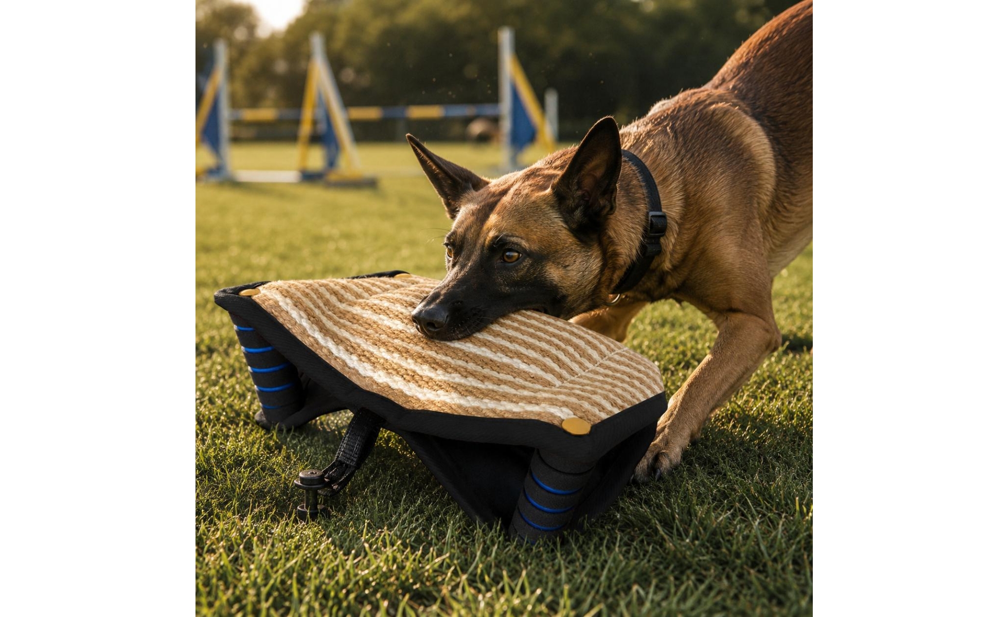 Dog Training Grip Pillow Reinforced Dog Grip Tug Toy Striped